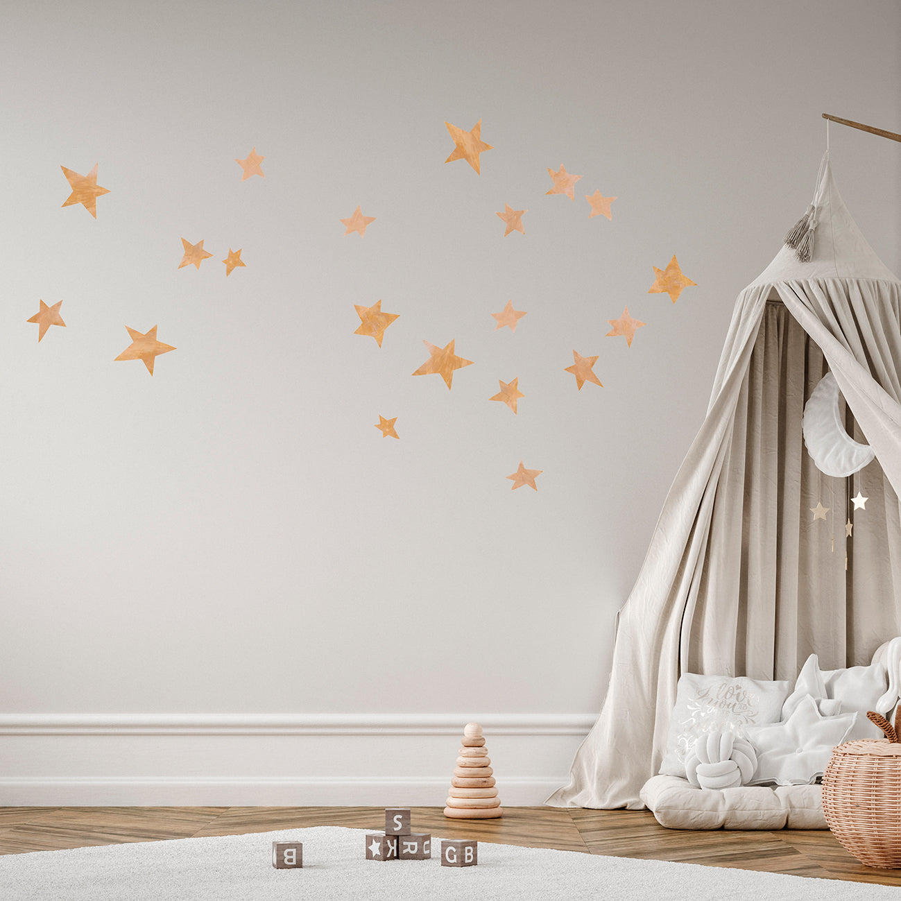 stjerne wall stickers sæt i børneværelse