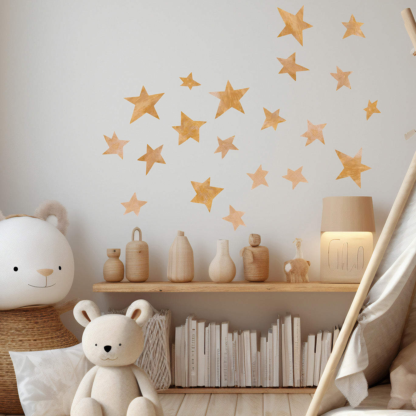 stjerne wall stickers. vægdekoration til børn i børneværelse.