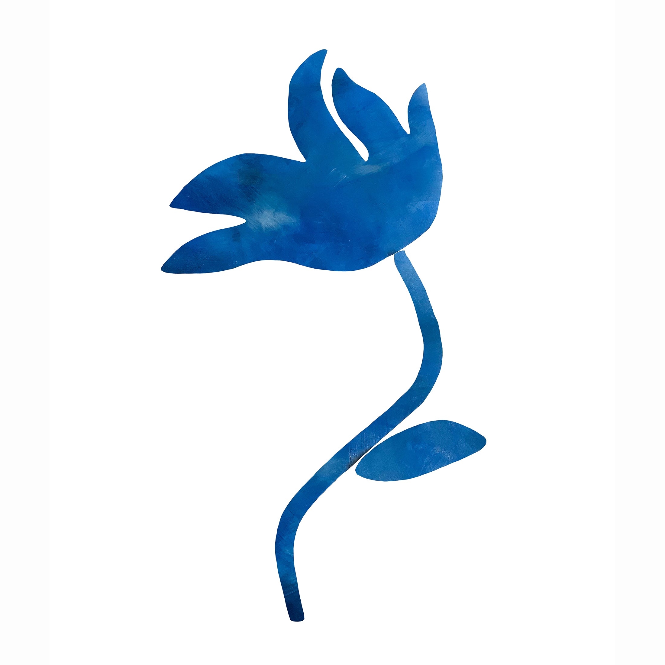 blomst af blåt tapet. Selvklæbende vægdekoration. Blå blomst vægdekoration fra Tonka Papers fra Mix and match serien.