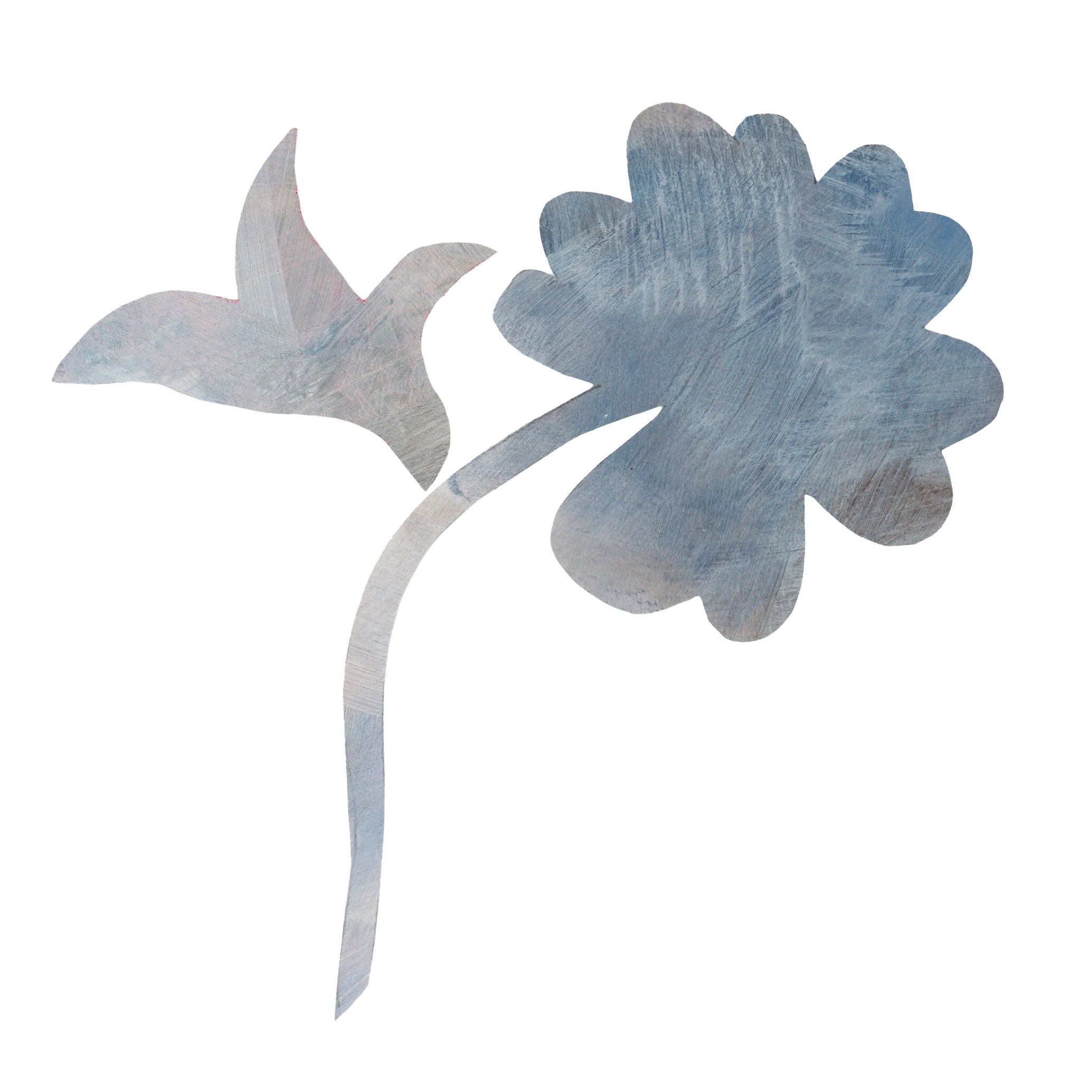 lyseblå blomst wall sticker