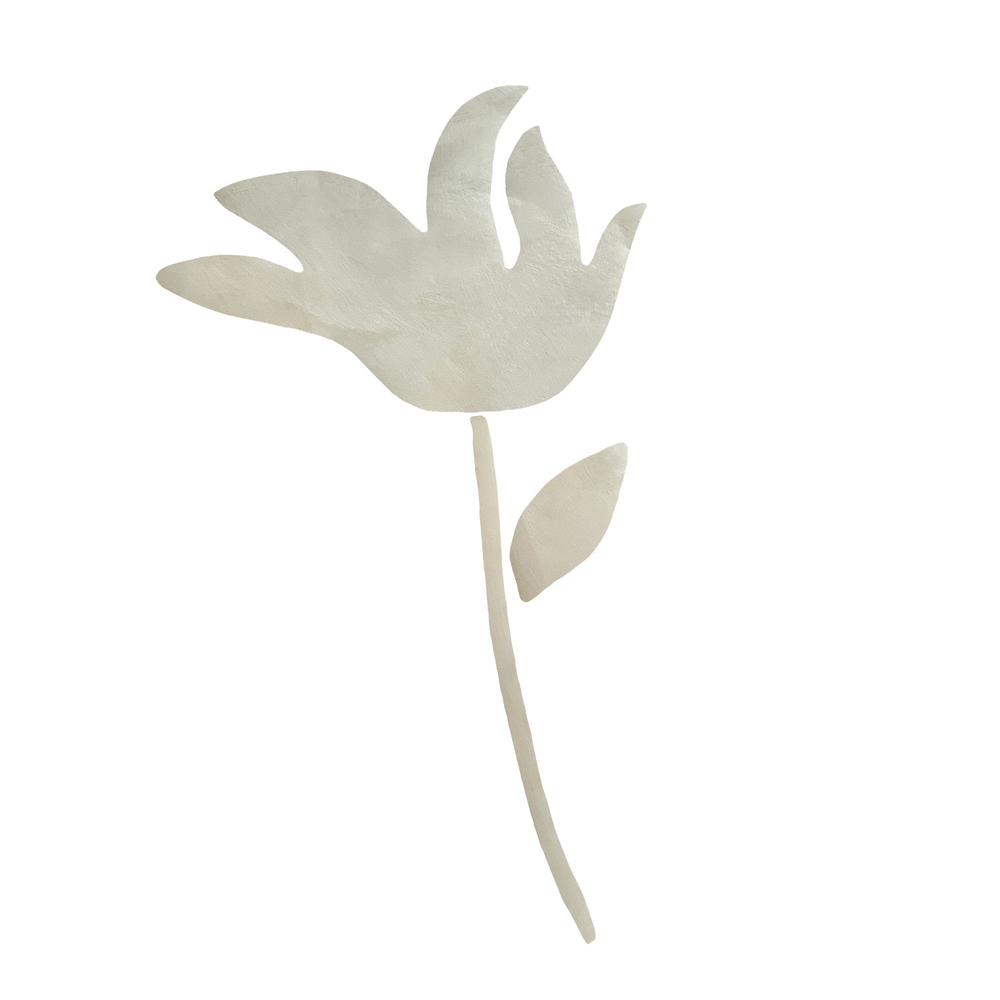 Hvidt perlemor håndmalet tapet.