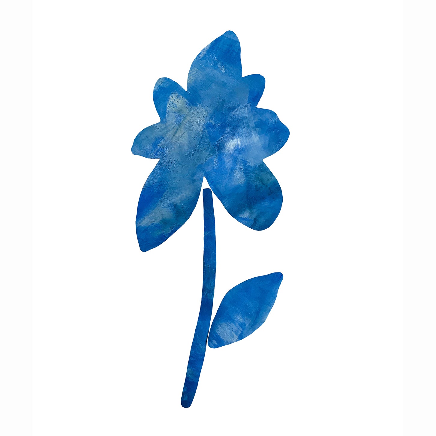 Blå og perlemor blomst vægdekoration.