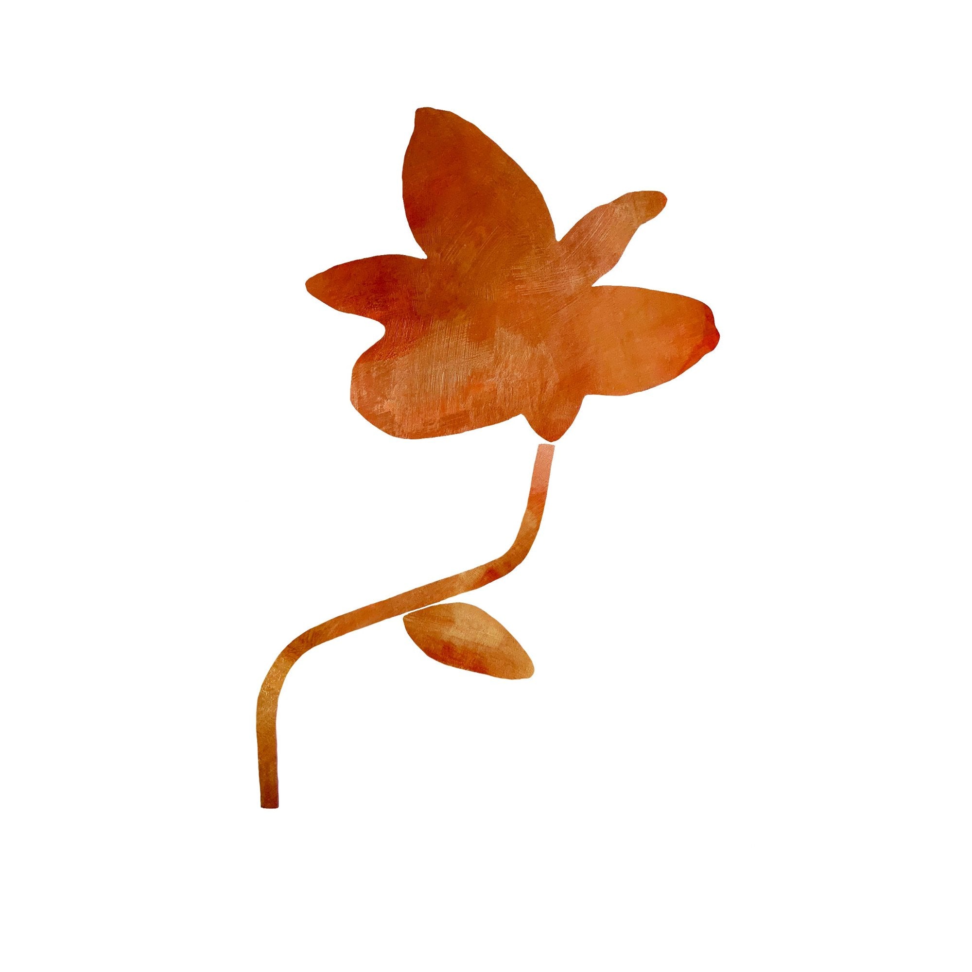 Rød og guld blomst vægdekoration