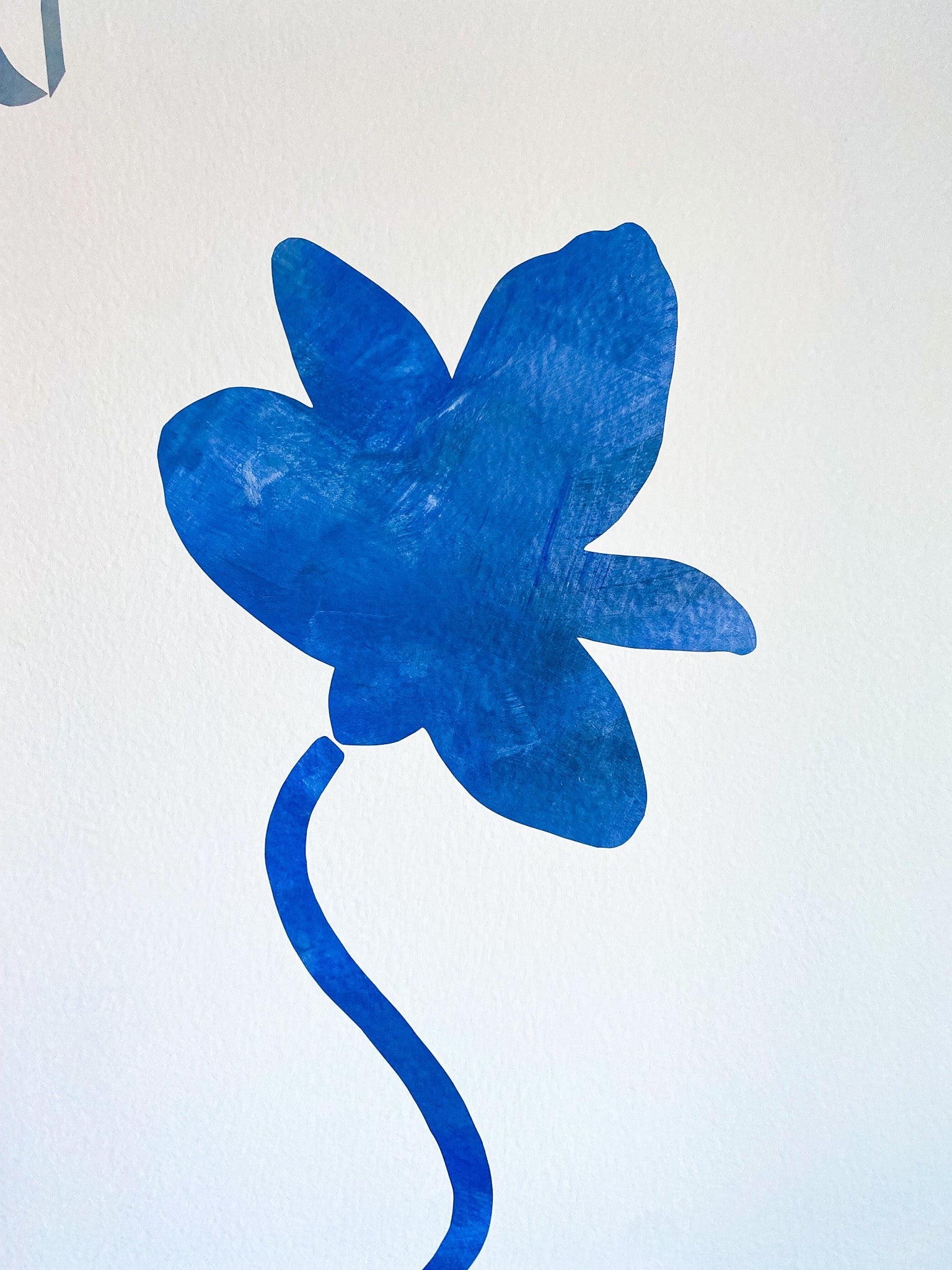 blomster blåt tapet