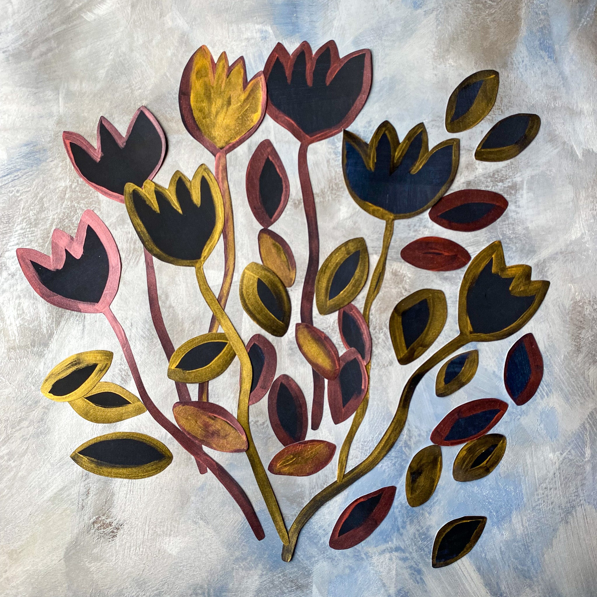 BLACK FLOWER wall decals