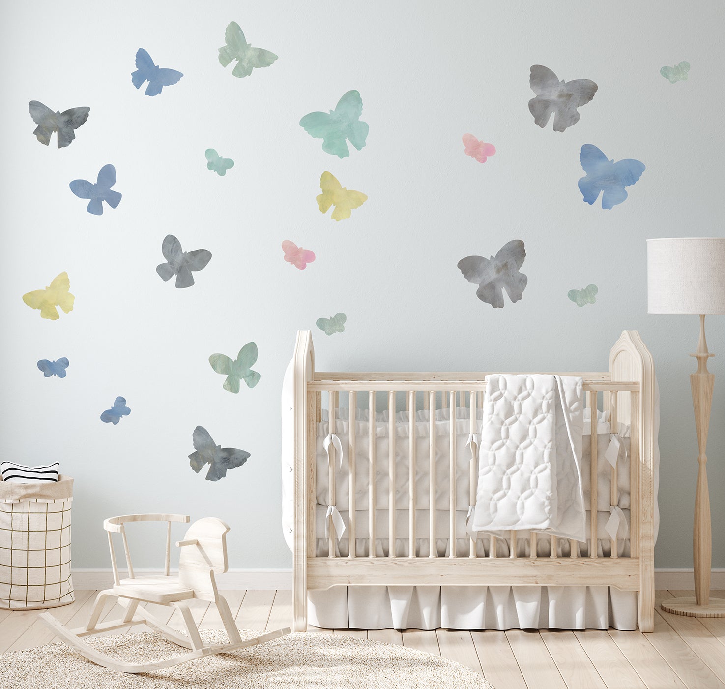 børneværelse med sommerfugle wall stickers