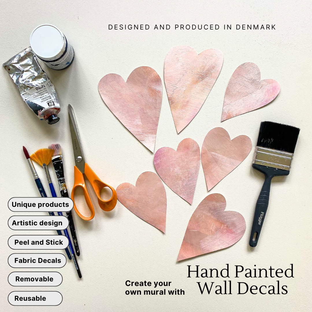 hjerte wall stickers tapet håndmalet