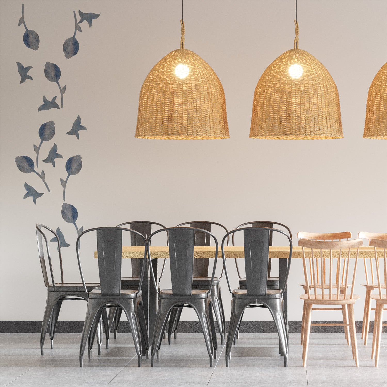 moderne selvklæbende tapet med blomster