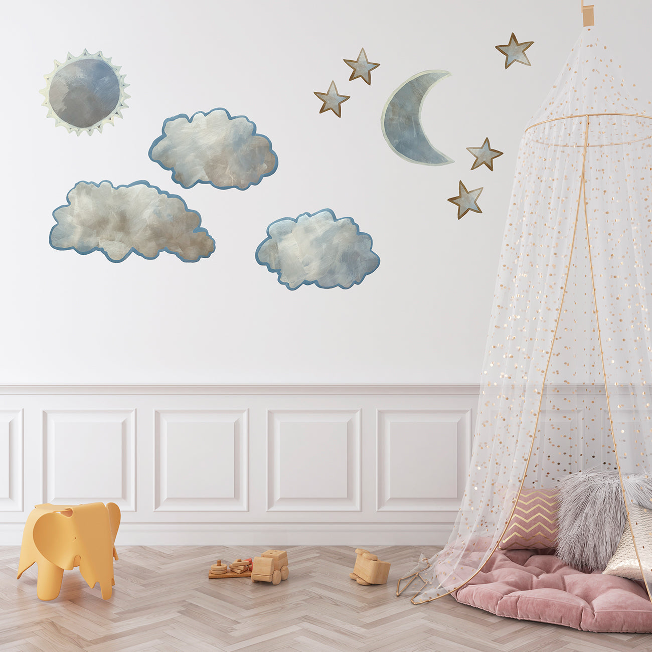 vægdekoration til børn med nattehimmel