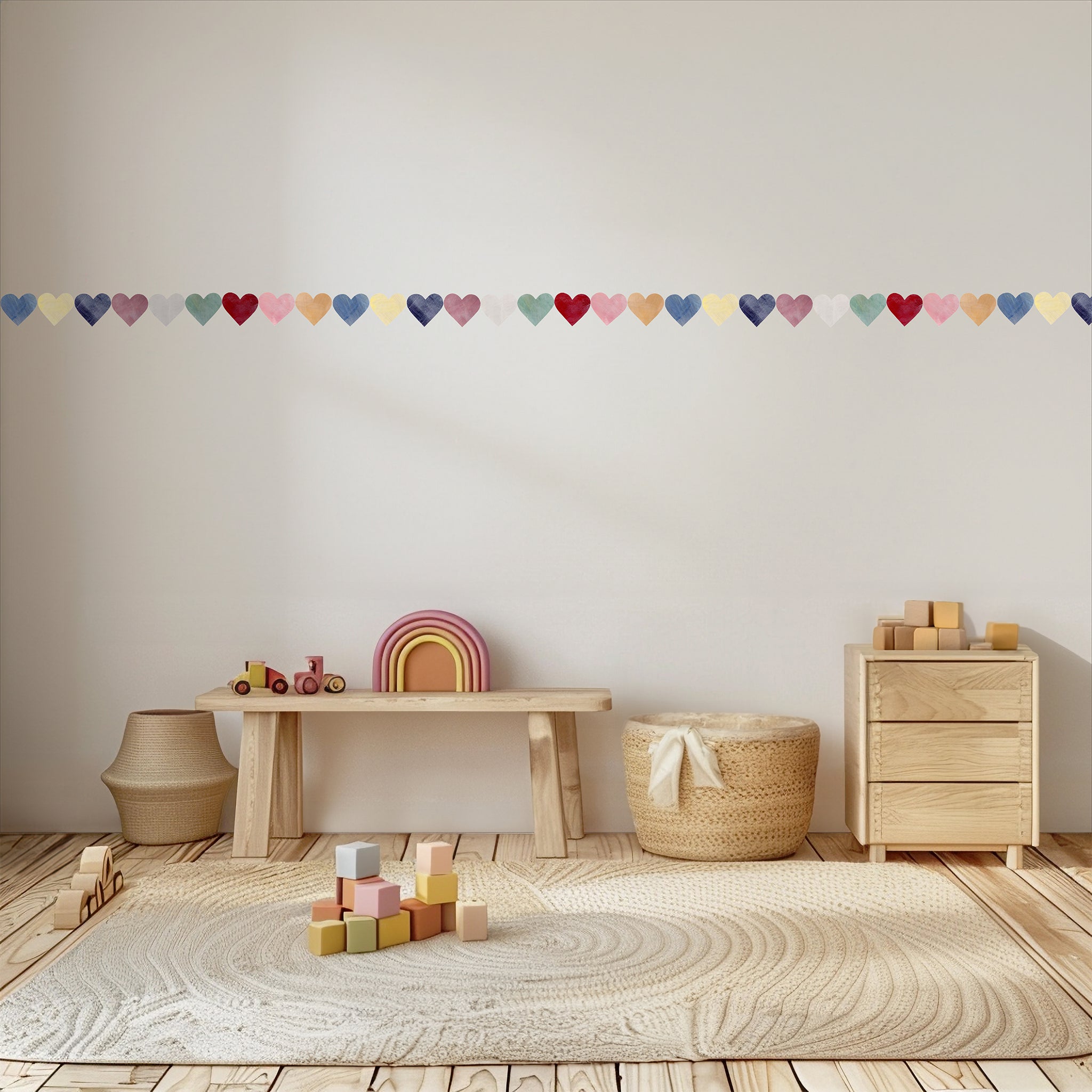 heart wall decal border in nursery