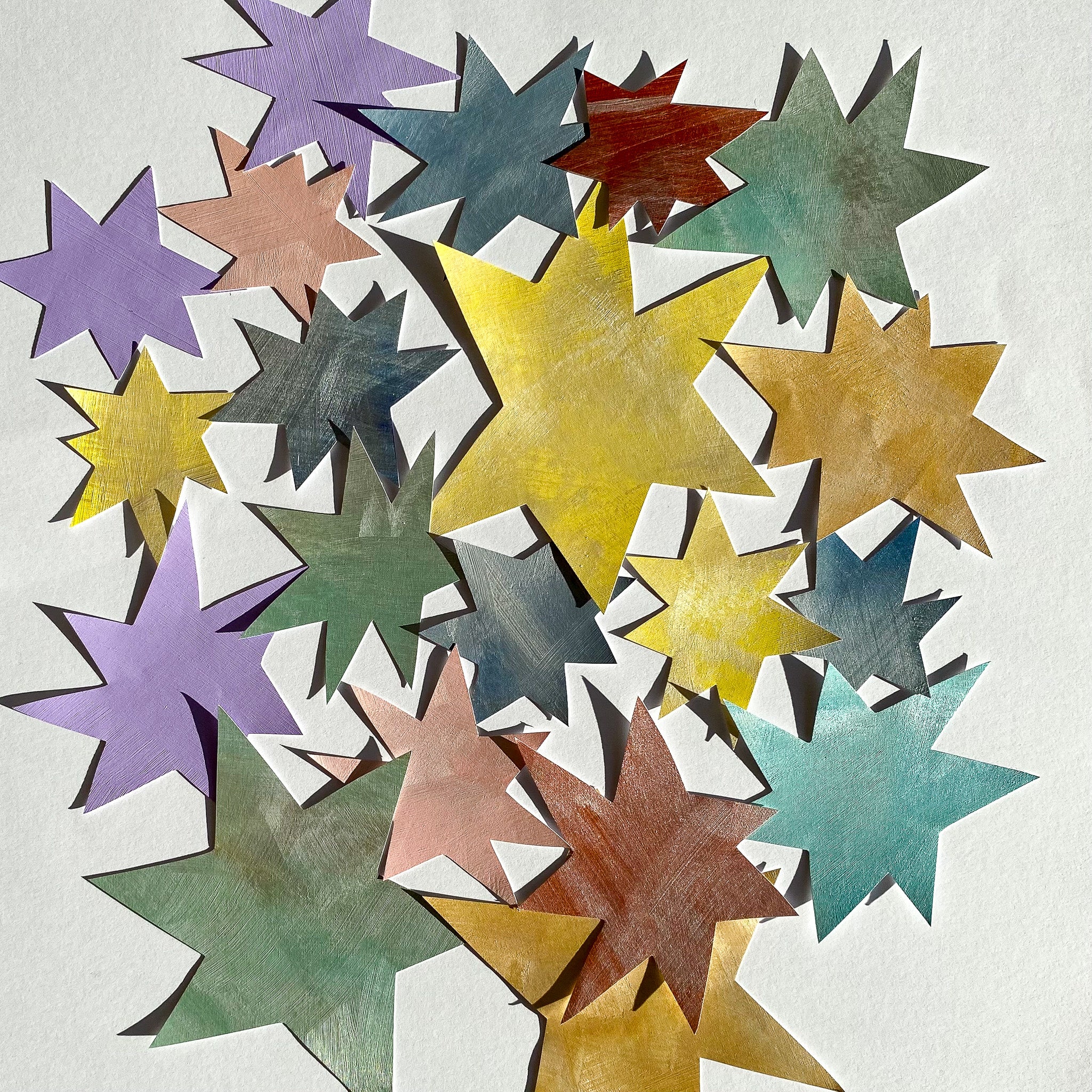 colourful hand painted star wall stickers for nursery