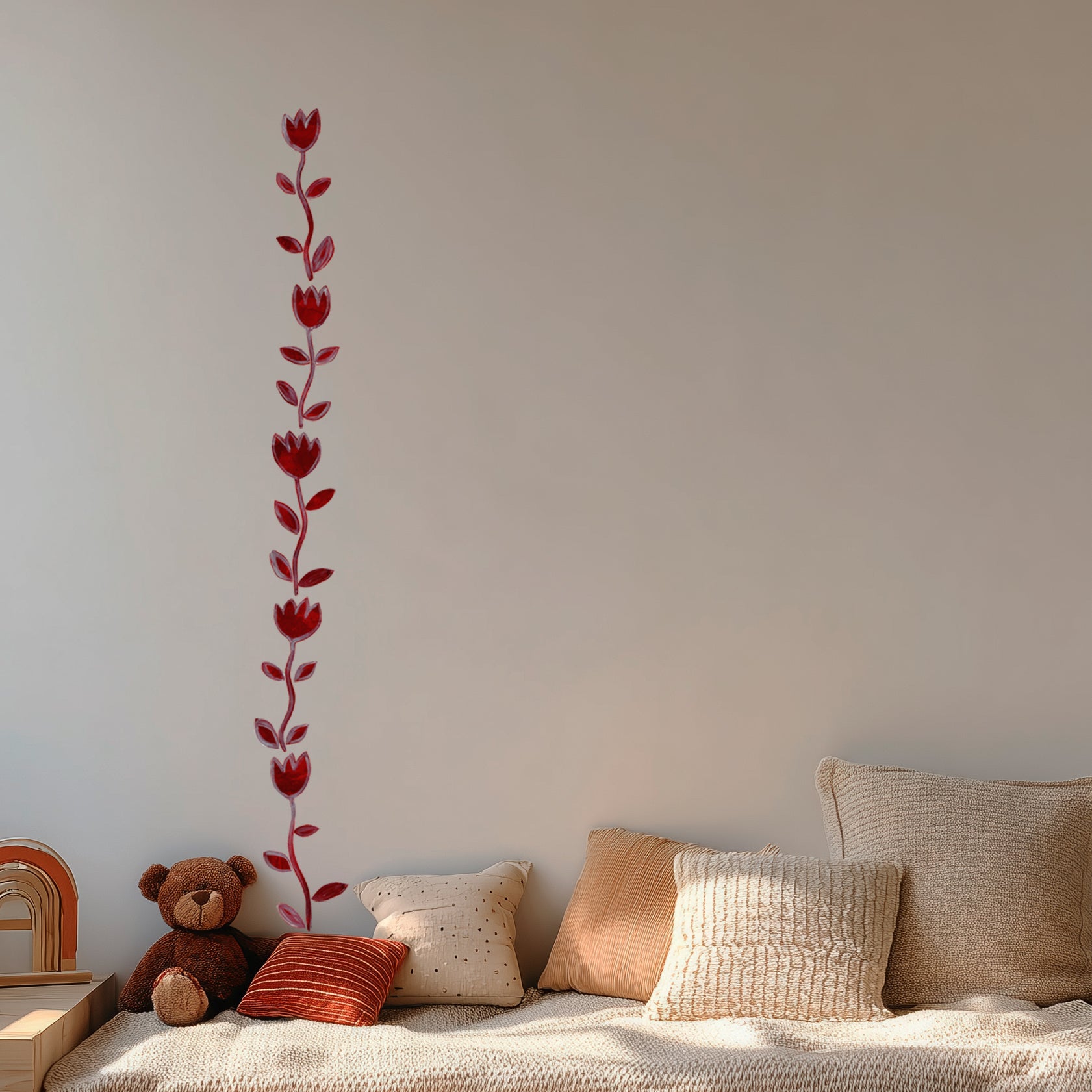 blomstertapetbort selvklæbende til børneværelset