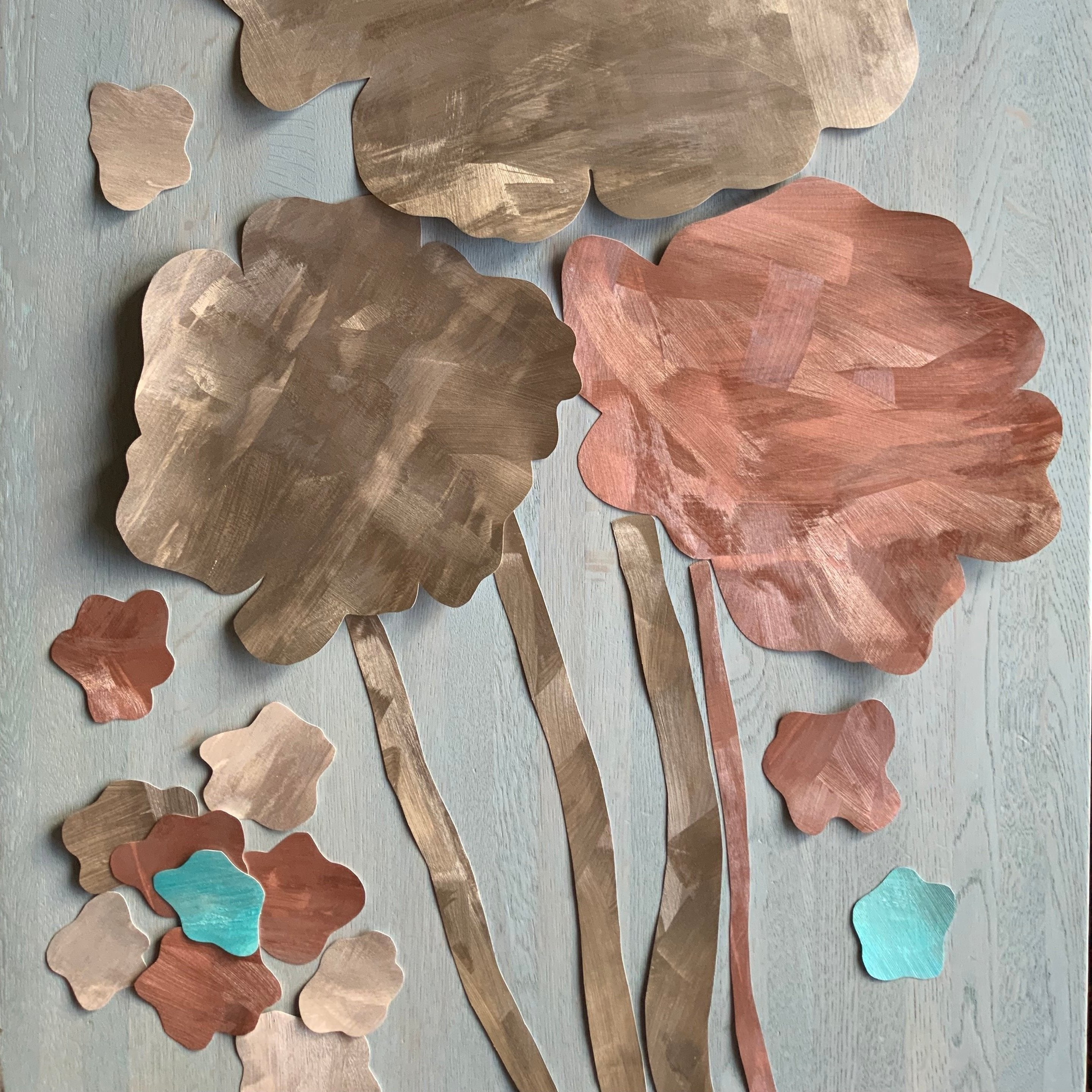 håndmalet blomster tapet