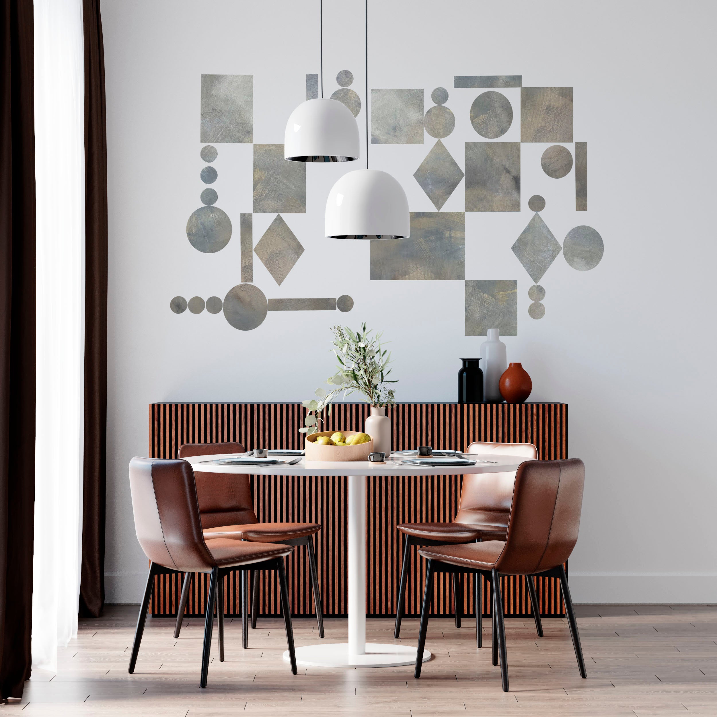 gråt tapet - vægdekoration til kontoret