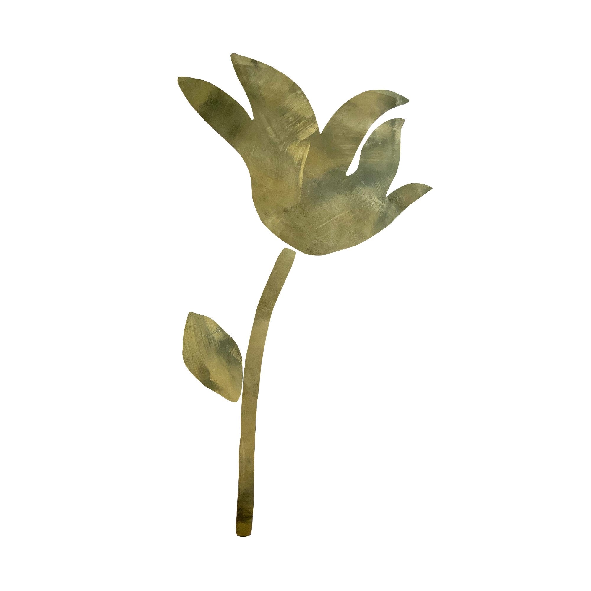 Guld blomst vægdekoration af håndmalet selvklæbende tapet fra Tonka Papers.