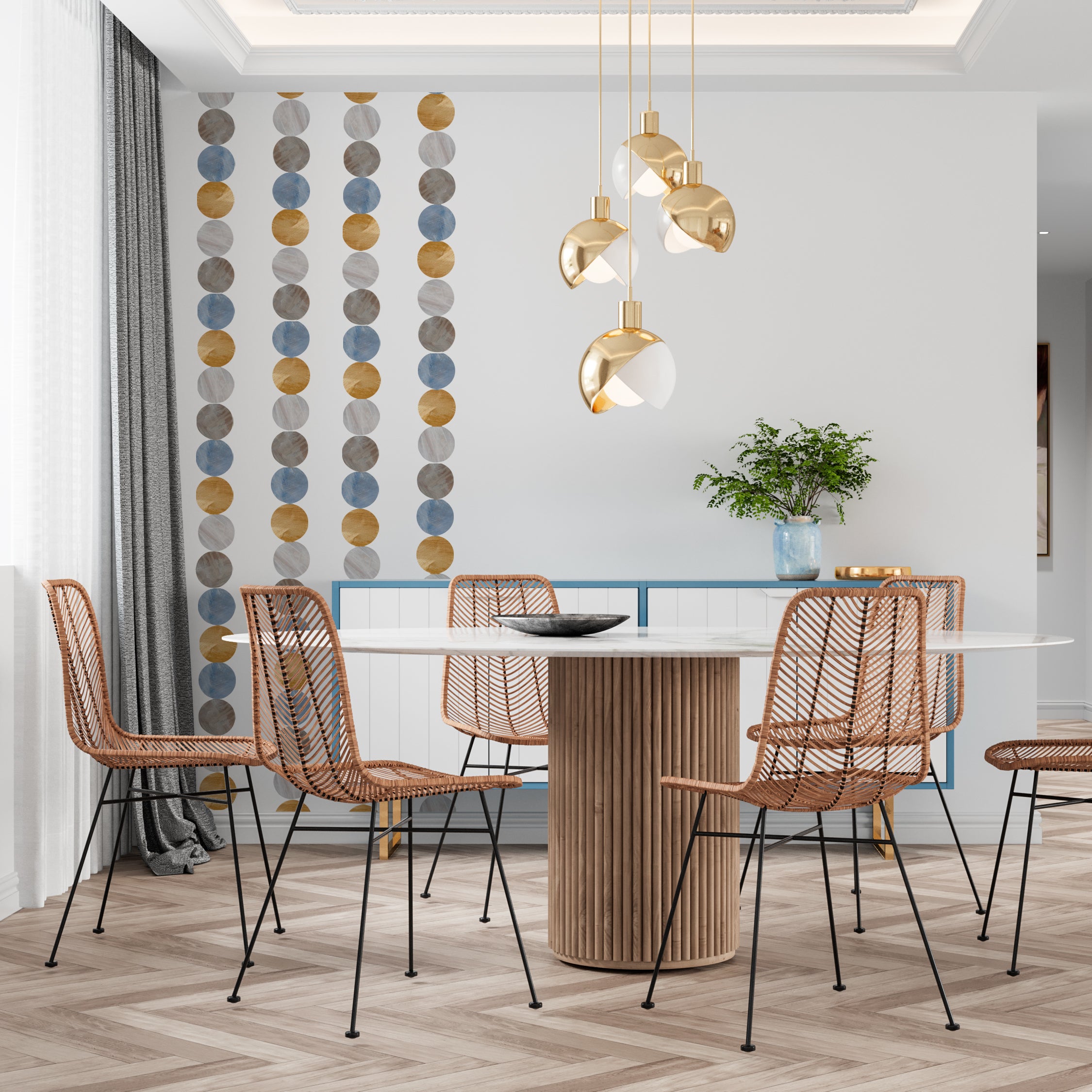 vægdekoration til spisestue