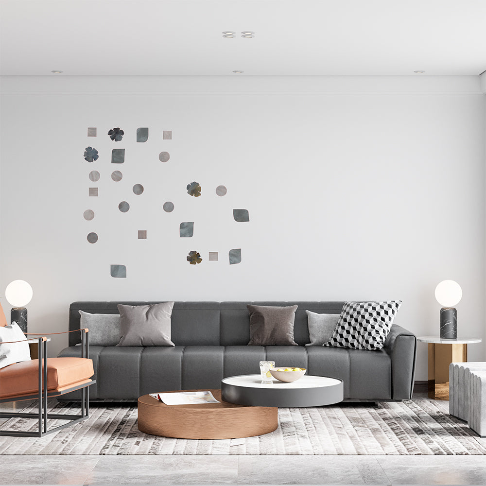 grey flower wall stickers