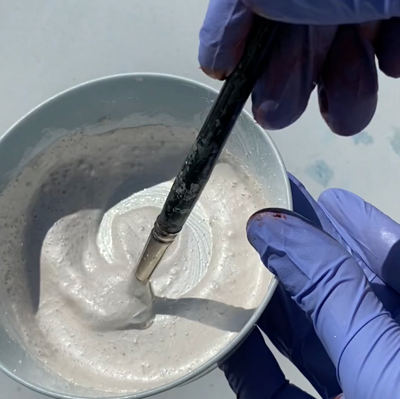 håndmalet tapet proces billede