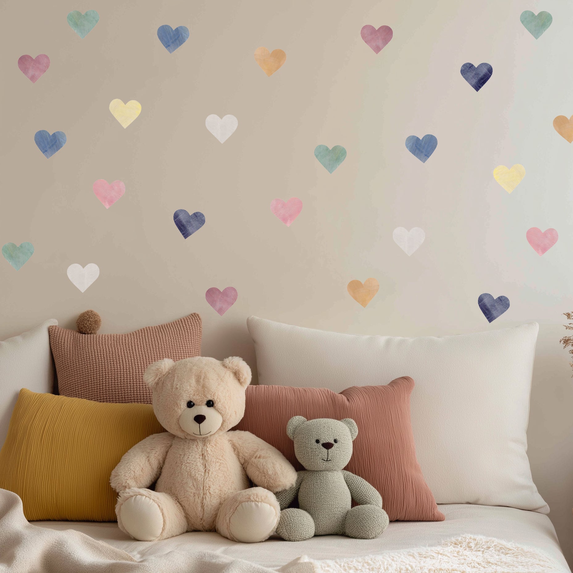 hjerte wall stickers i børneværelse