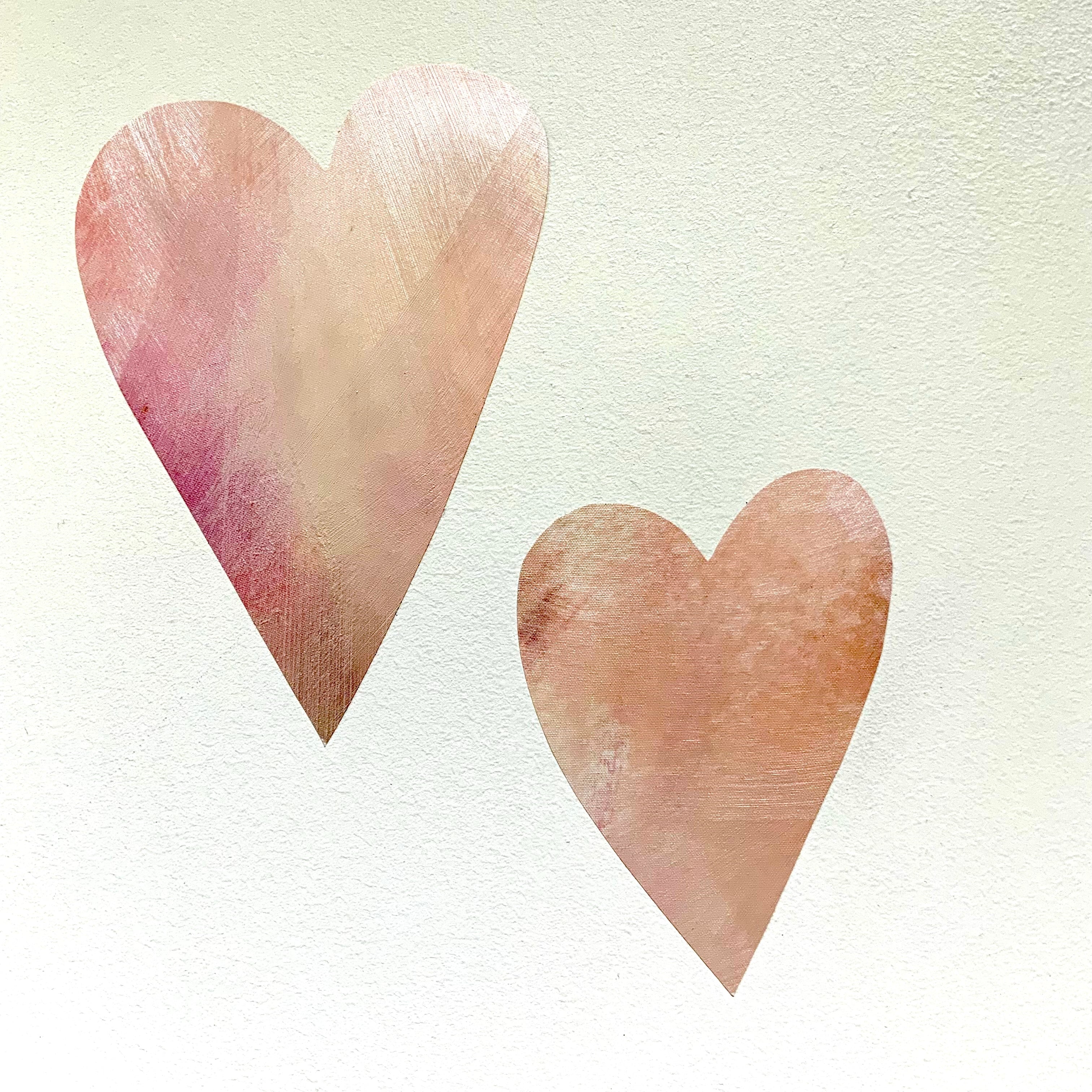 HEARTS pink heart wall stickers - large set
