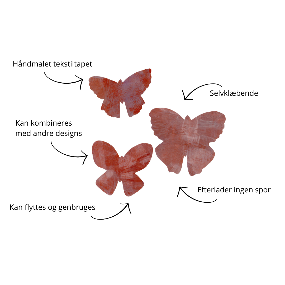 kobber tapet med sommerfugle