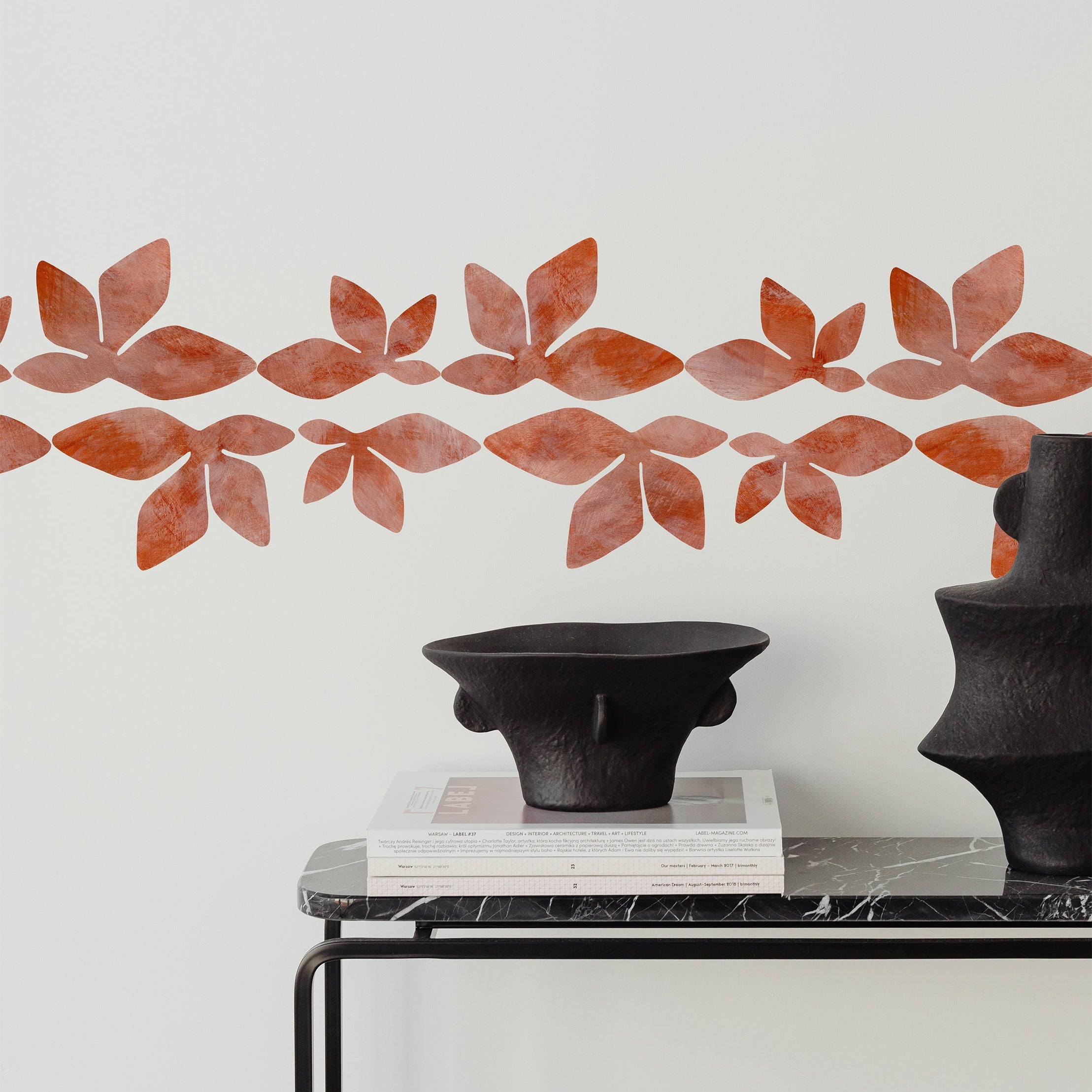 copper wall decal border