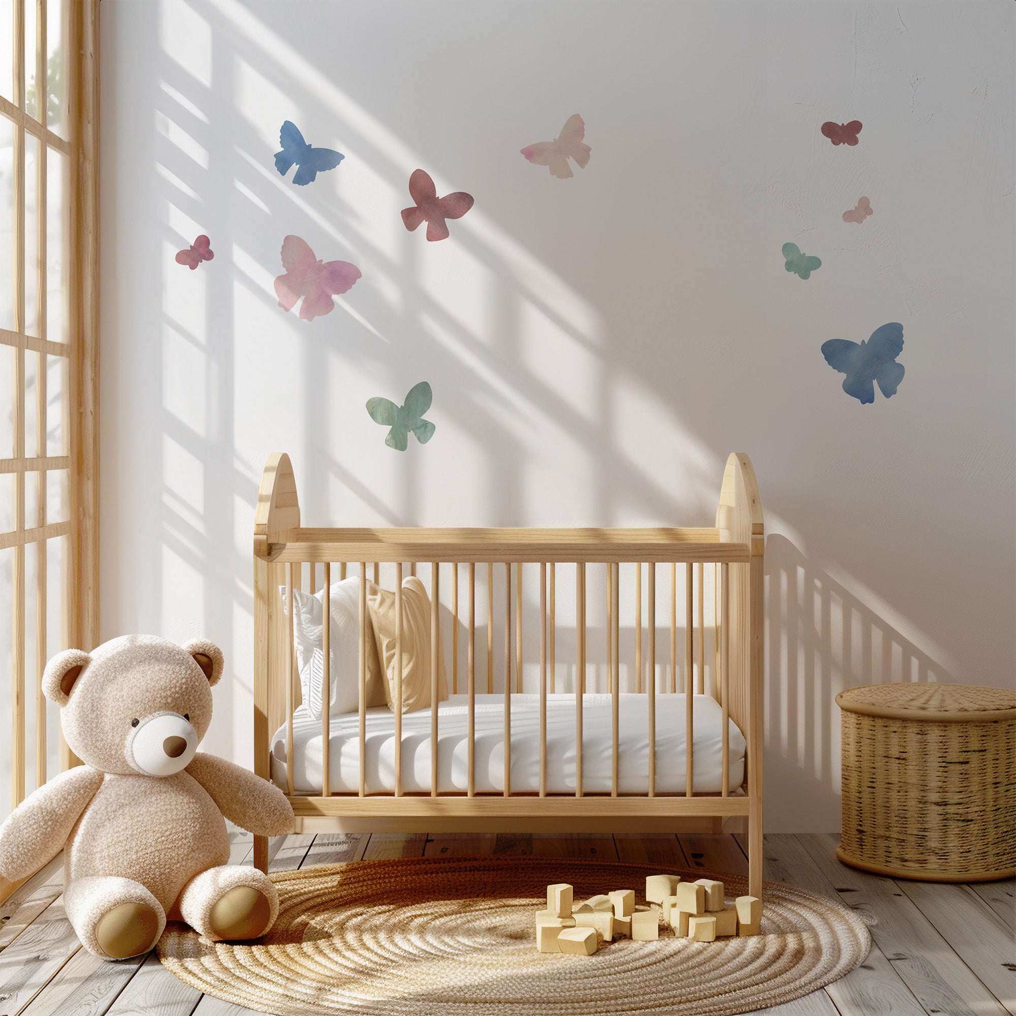 sommerfugle wall stickers i moderne børneværelse