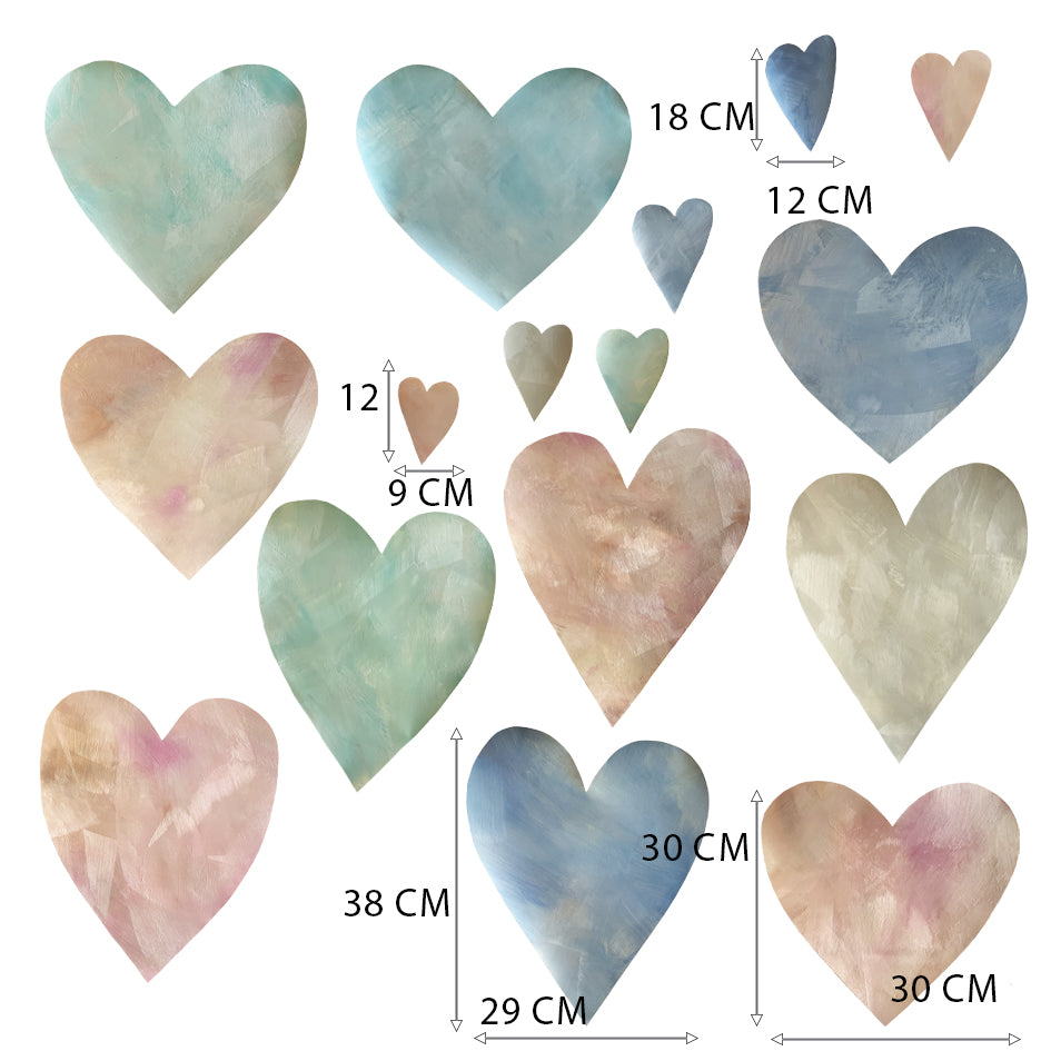 sæt med hjerte wallstickers