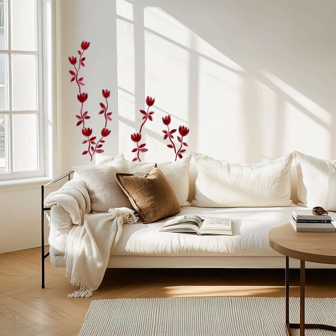 Rusty Red Roses wallpaper border