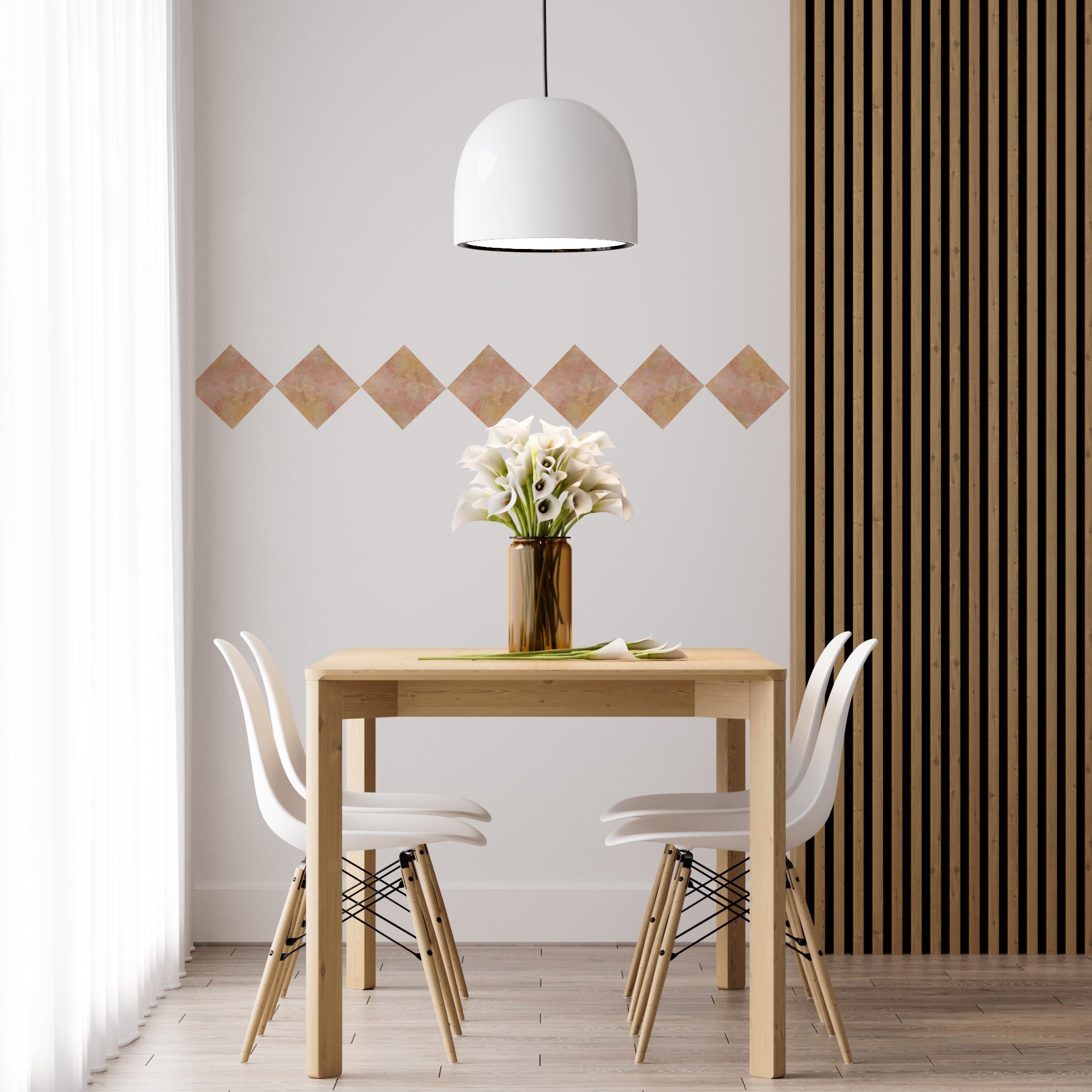 LARGE SQUARES wide geometric wallpaper border