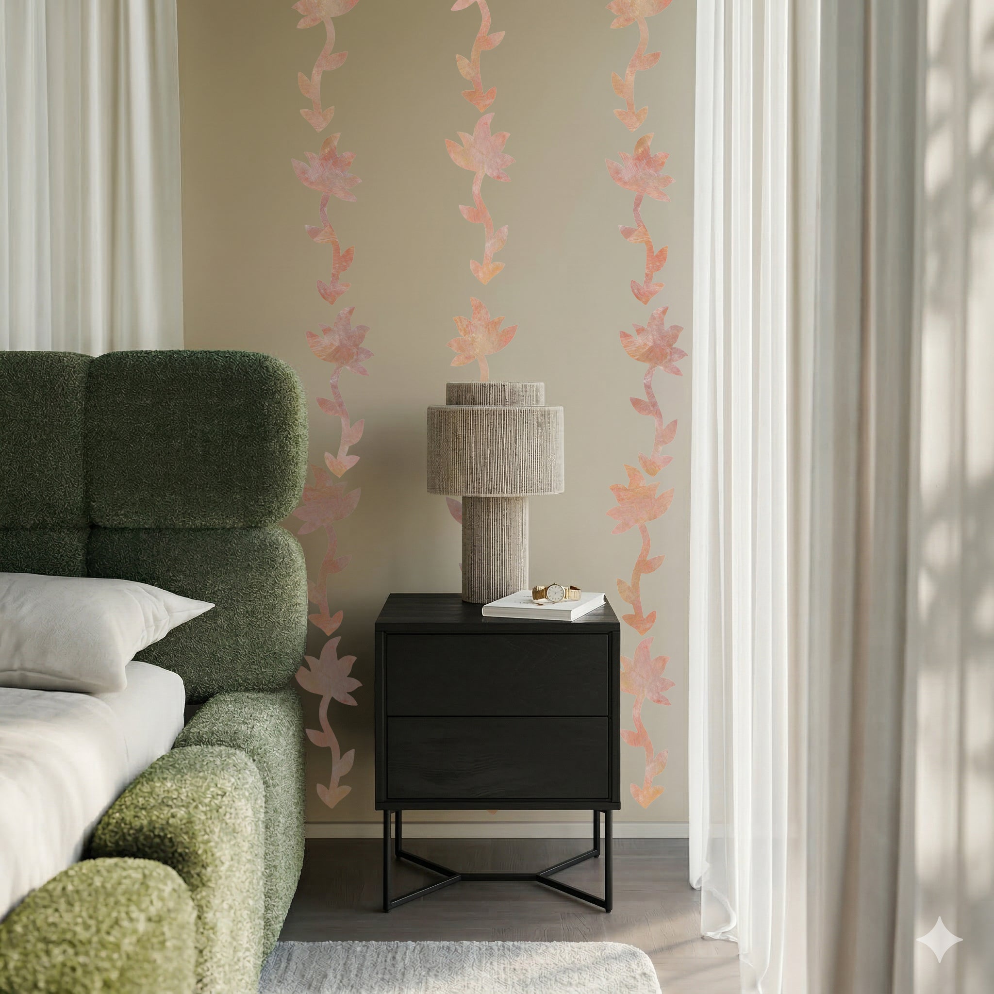 BLACK FLOWER wall decals