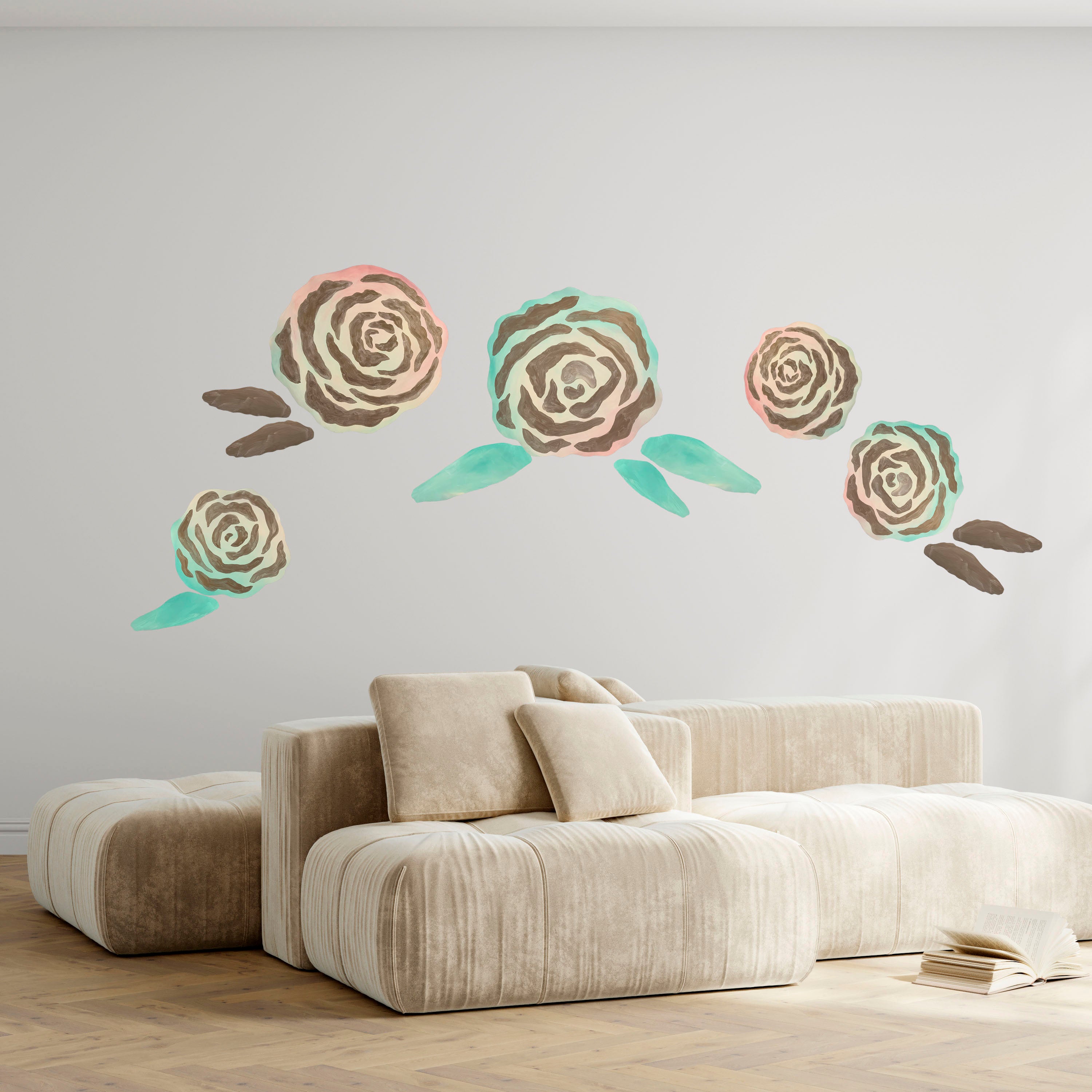 PASTEL ROSES wall decoration