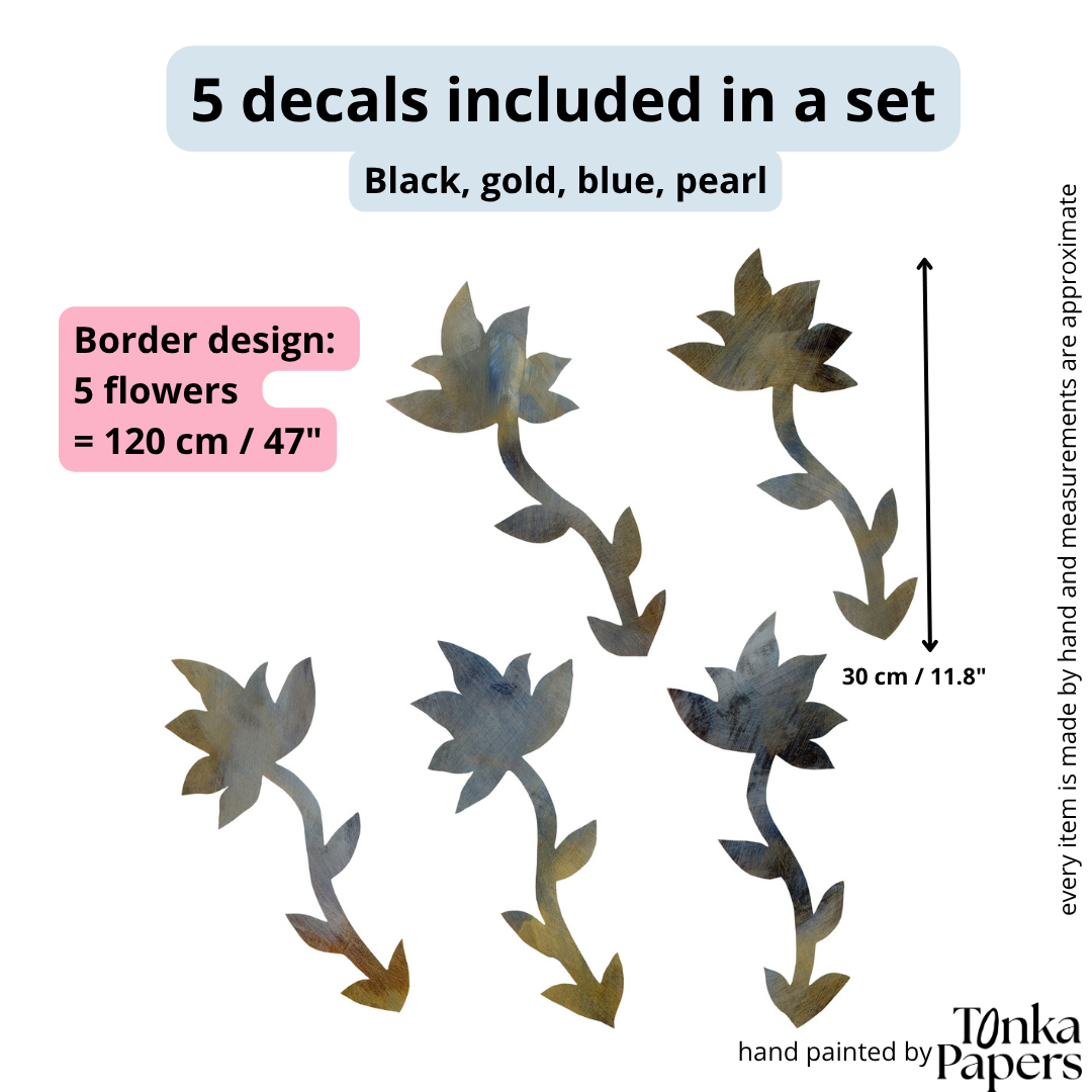 BLACK FLOWER wall decals