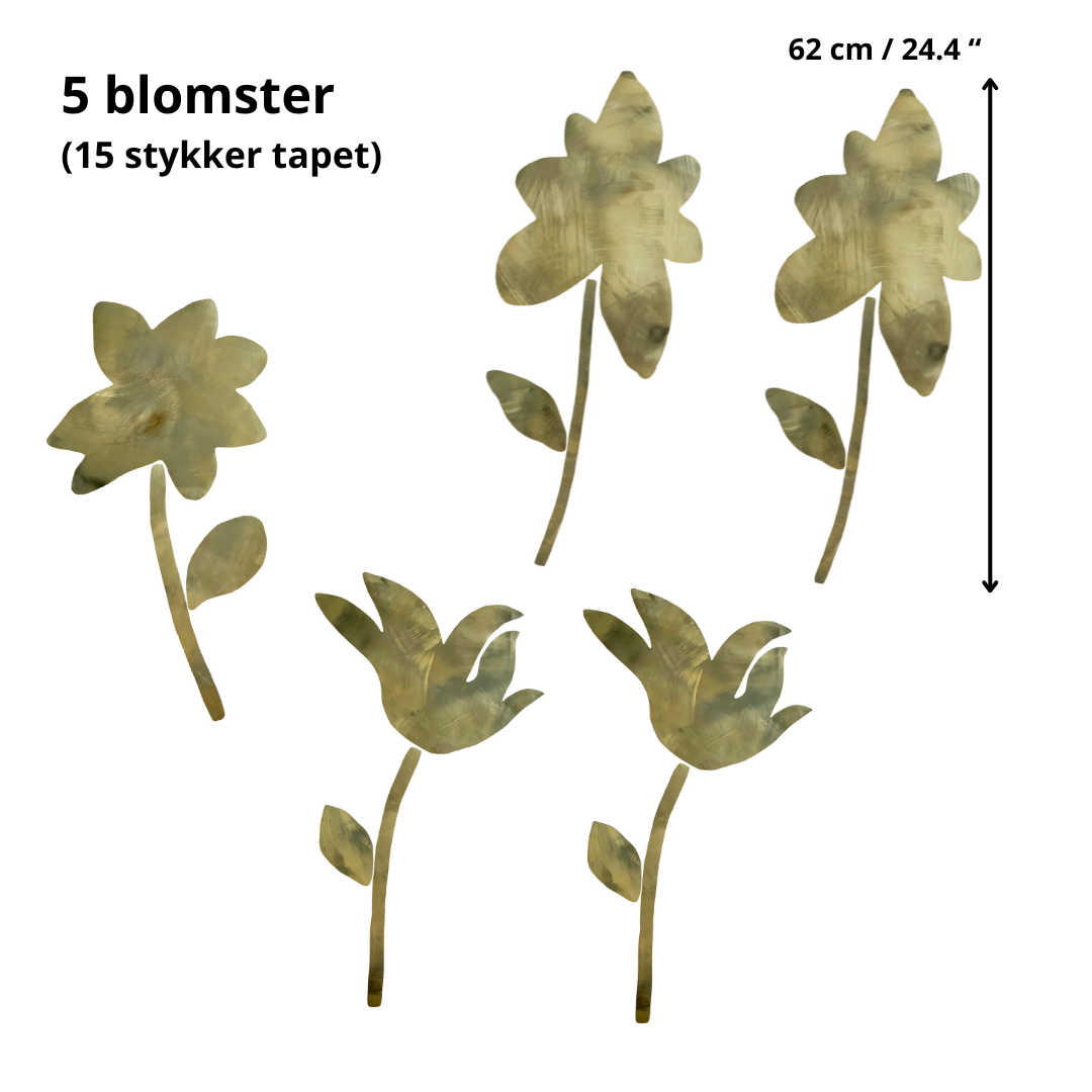 GIZA guld blomster vægdekoration