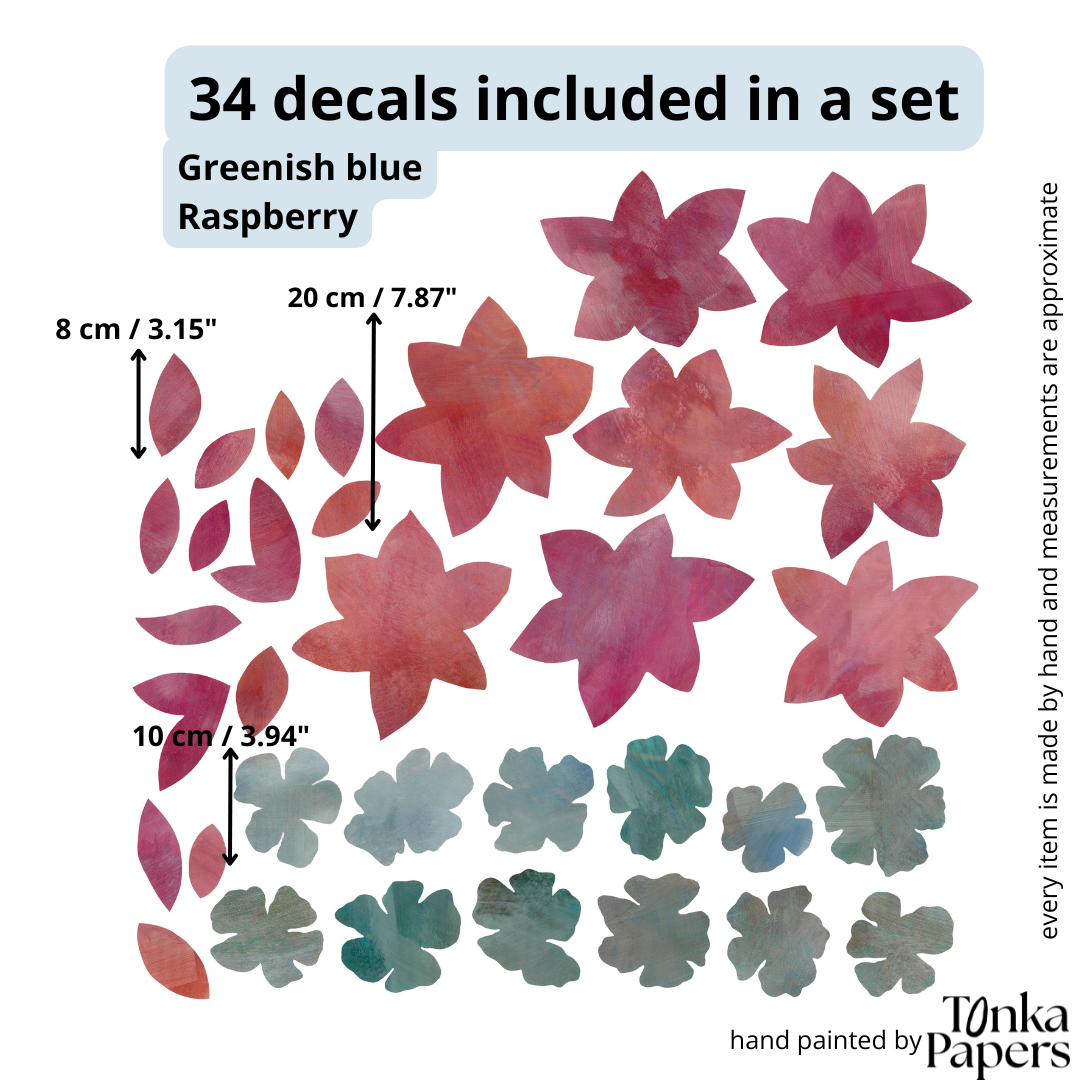 MAGNOLIA pink blomster wall stickers