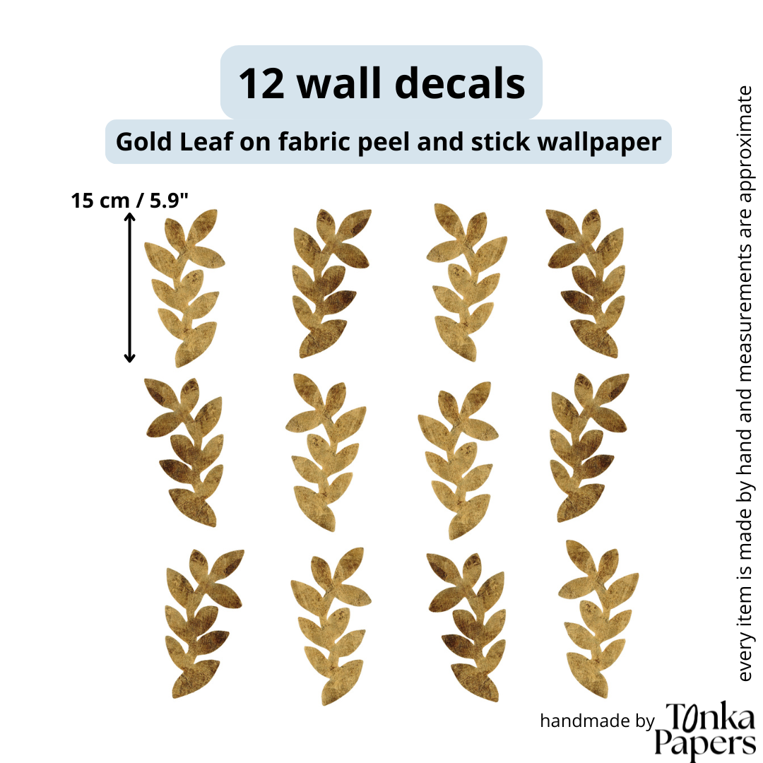 GOLD LEAF BRANCH wall decal