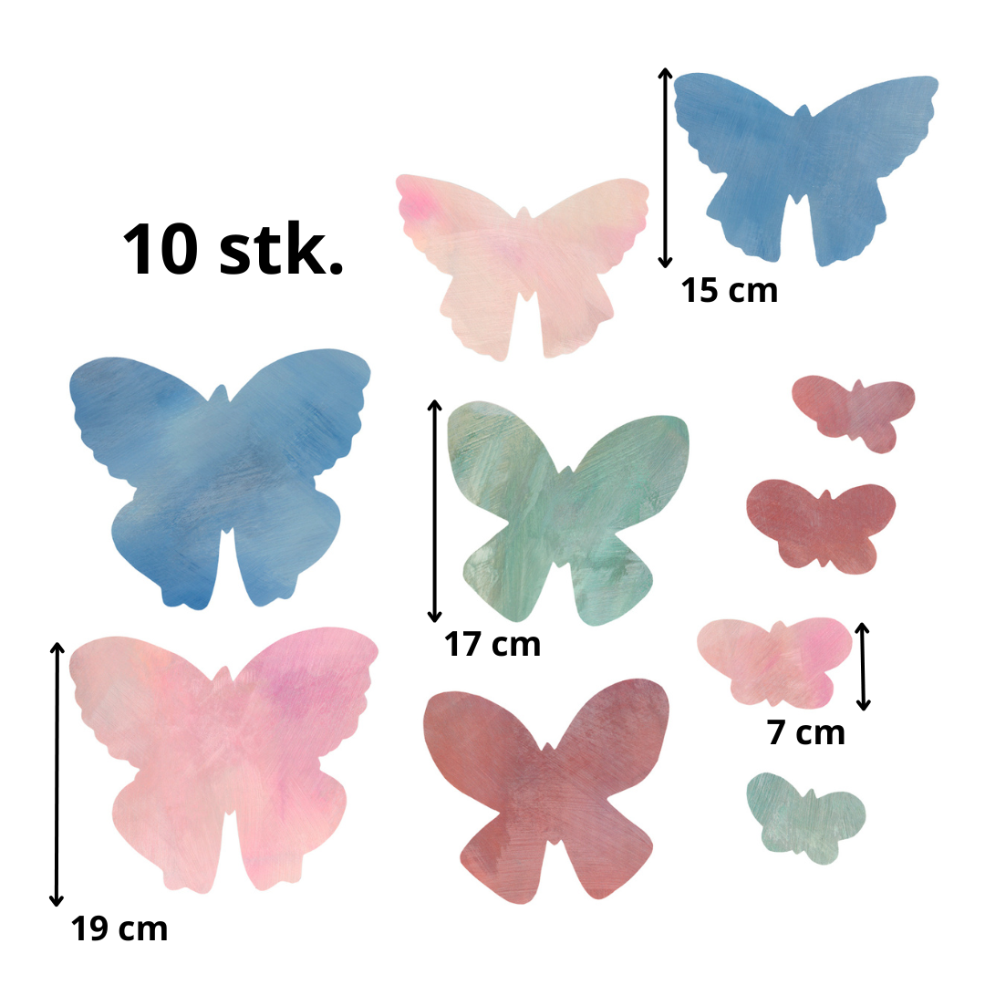 set of butterfly wall stickers in pink and blue