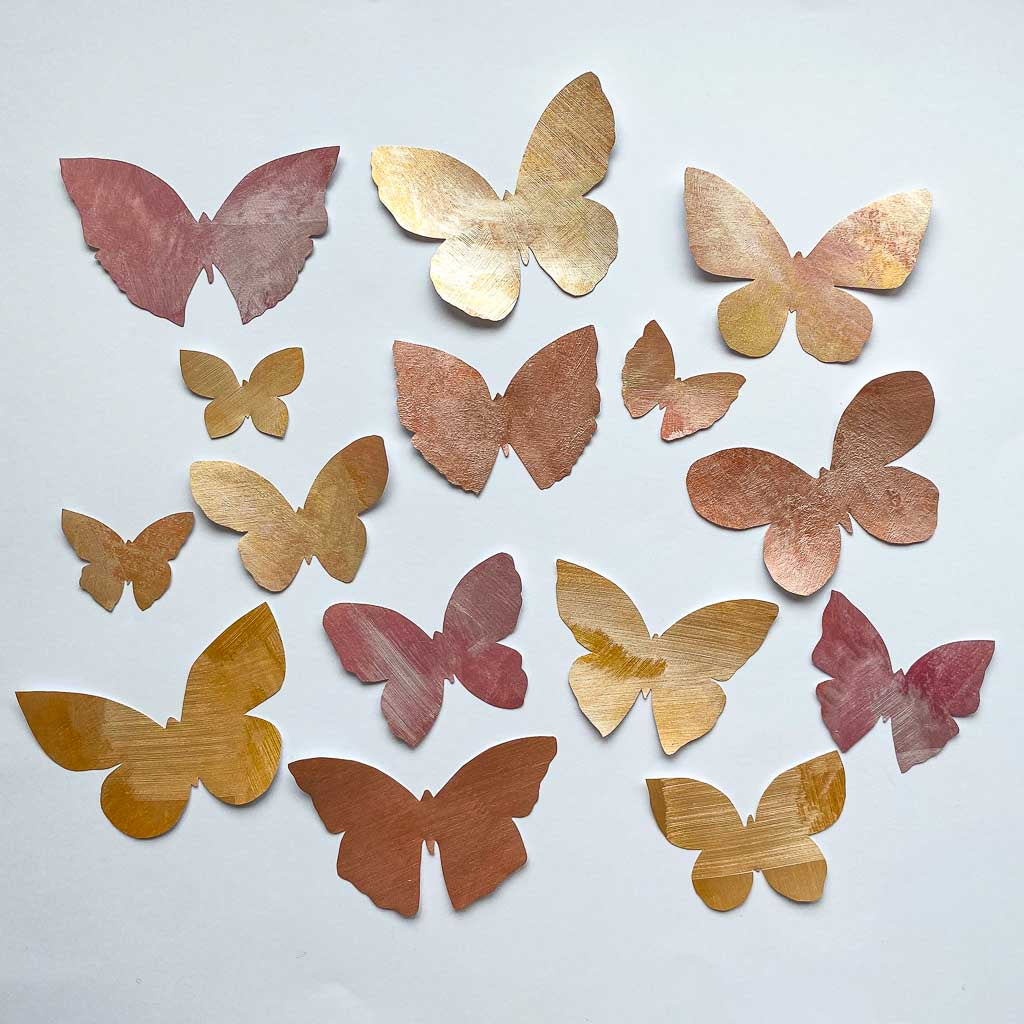 guld sommerfugle wall stickers