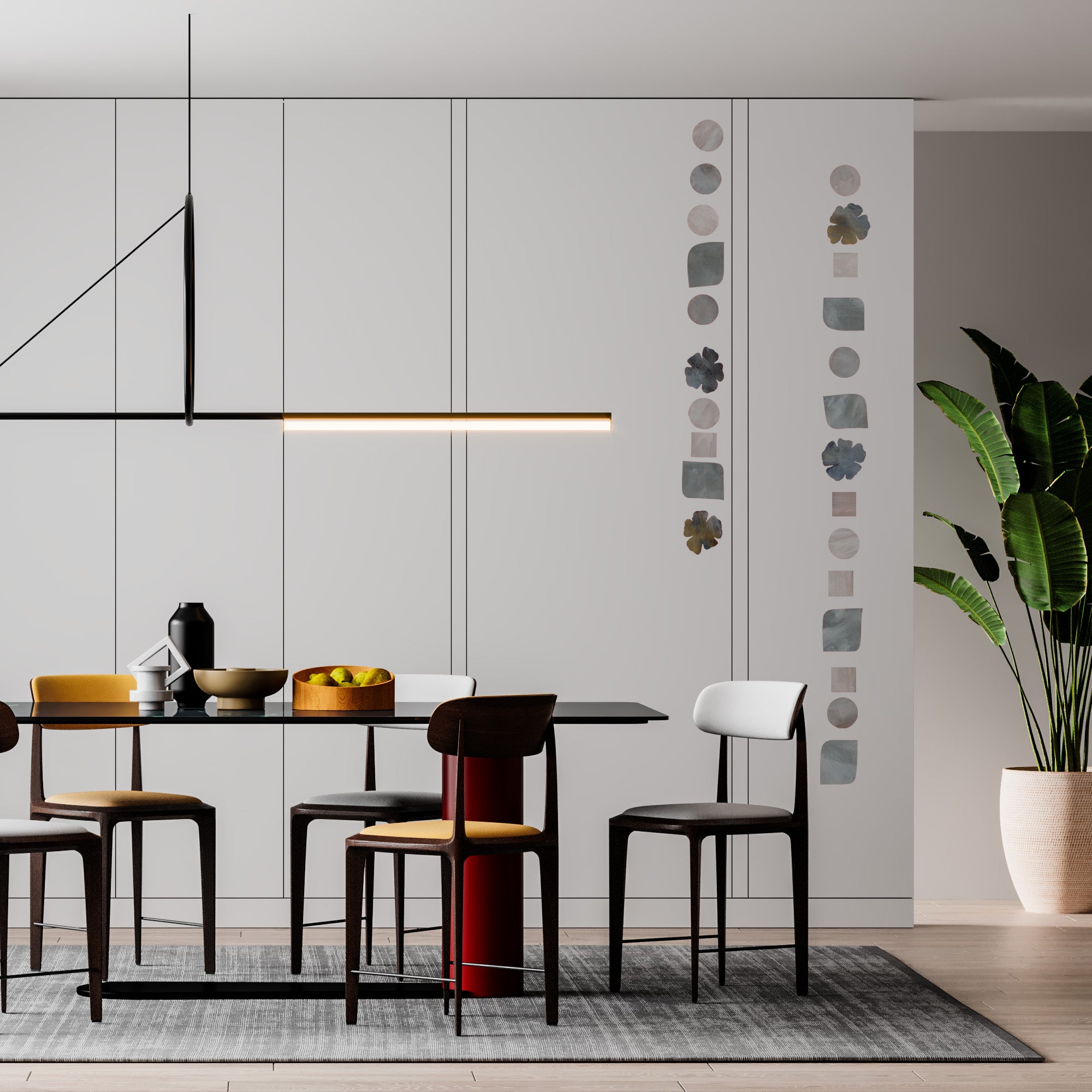 vægdekoration i kontor