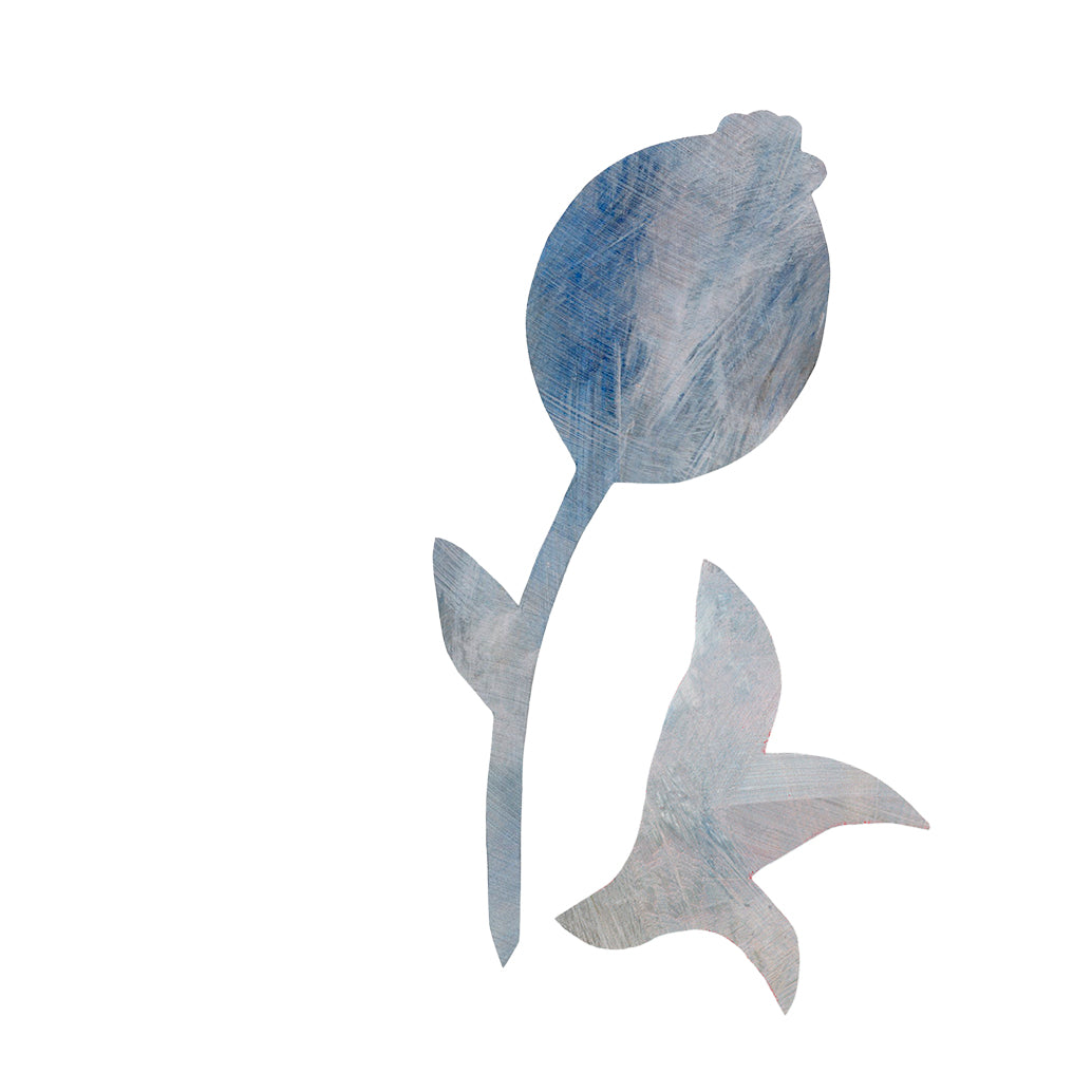 lys blå blomst wall sticker