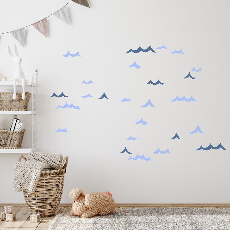 bølge wall stickers i børneværelse