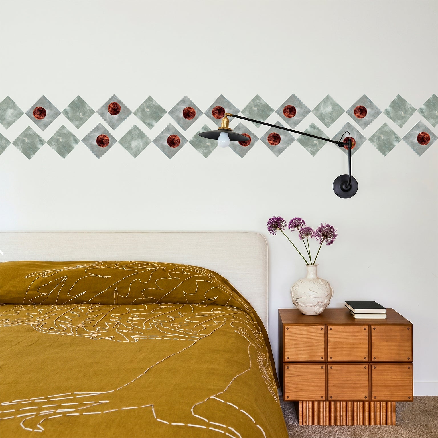 LARGE SQUARES with gold leaf circles