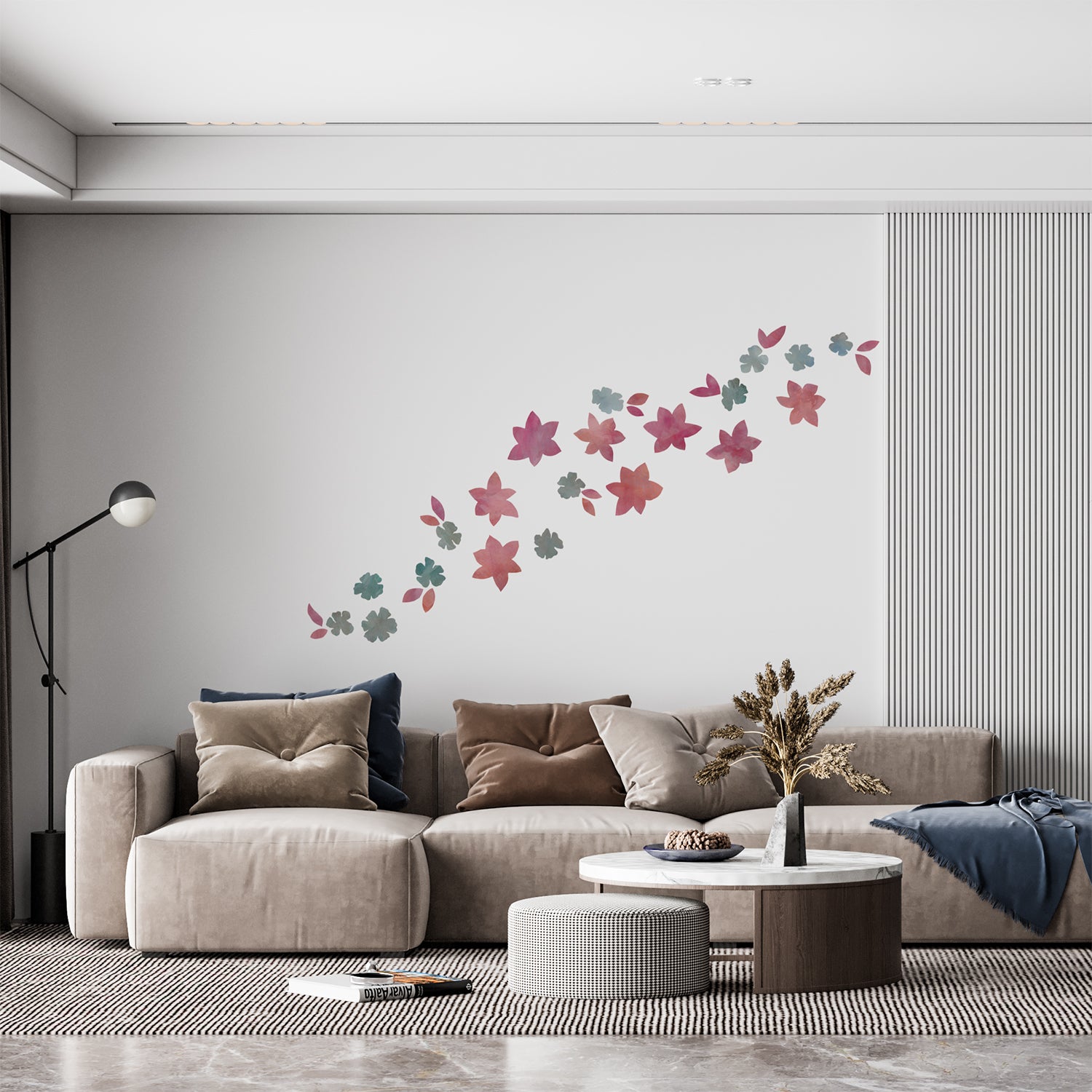 MAGNOLIA pink blomster wall stickers