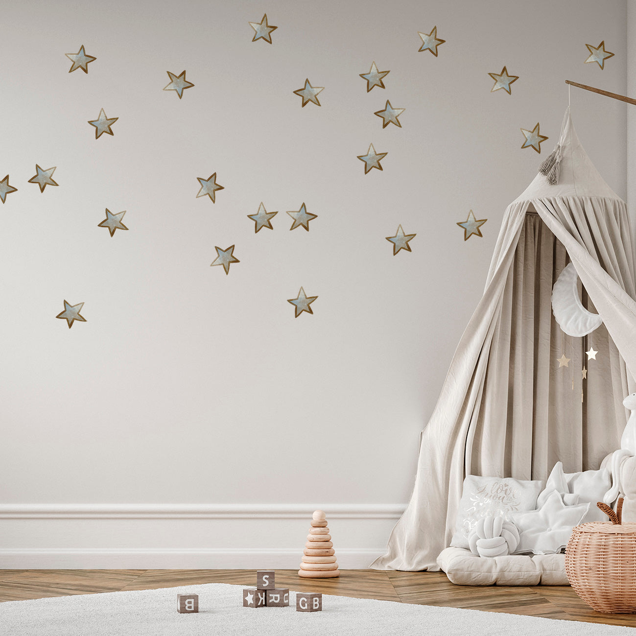 stjerne wall stickers i børneværelse