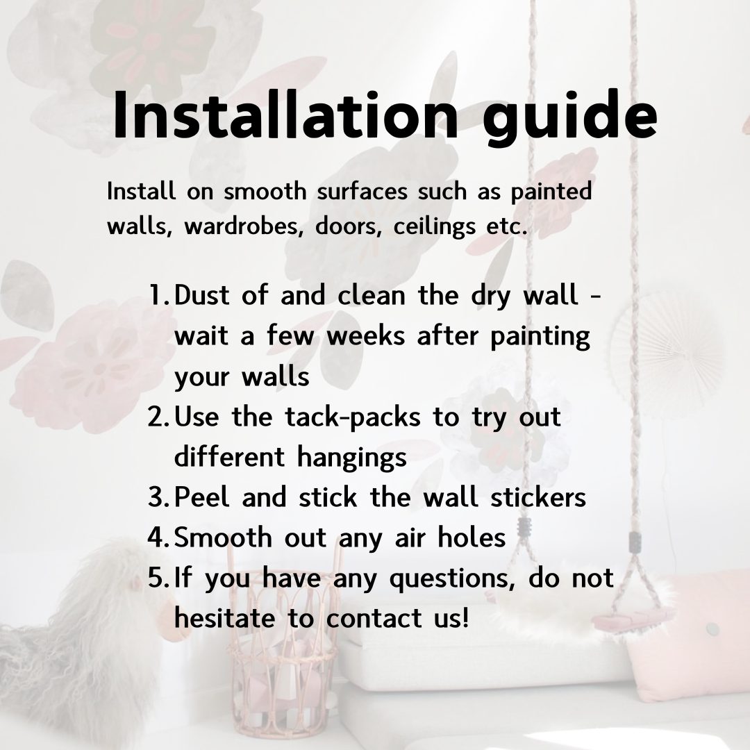installations guide til ophængning af wall stickers