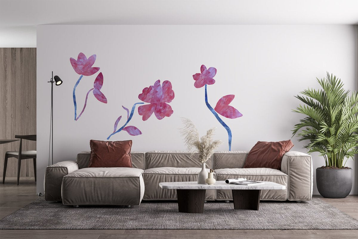 rød blomst vægdekoration 
