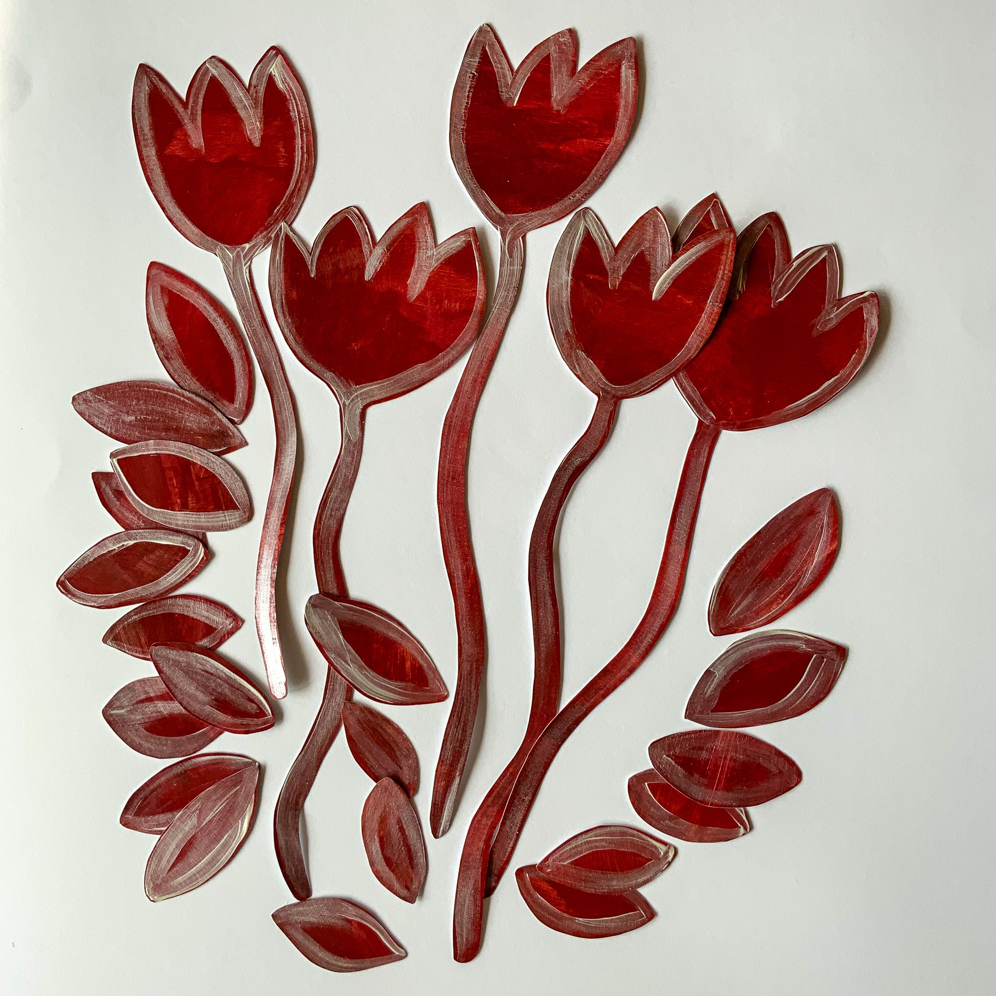 håndmalede røde rose wall stickers