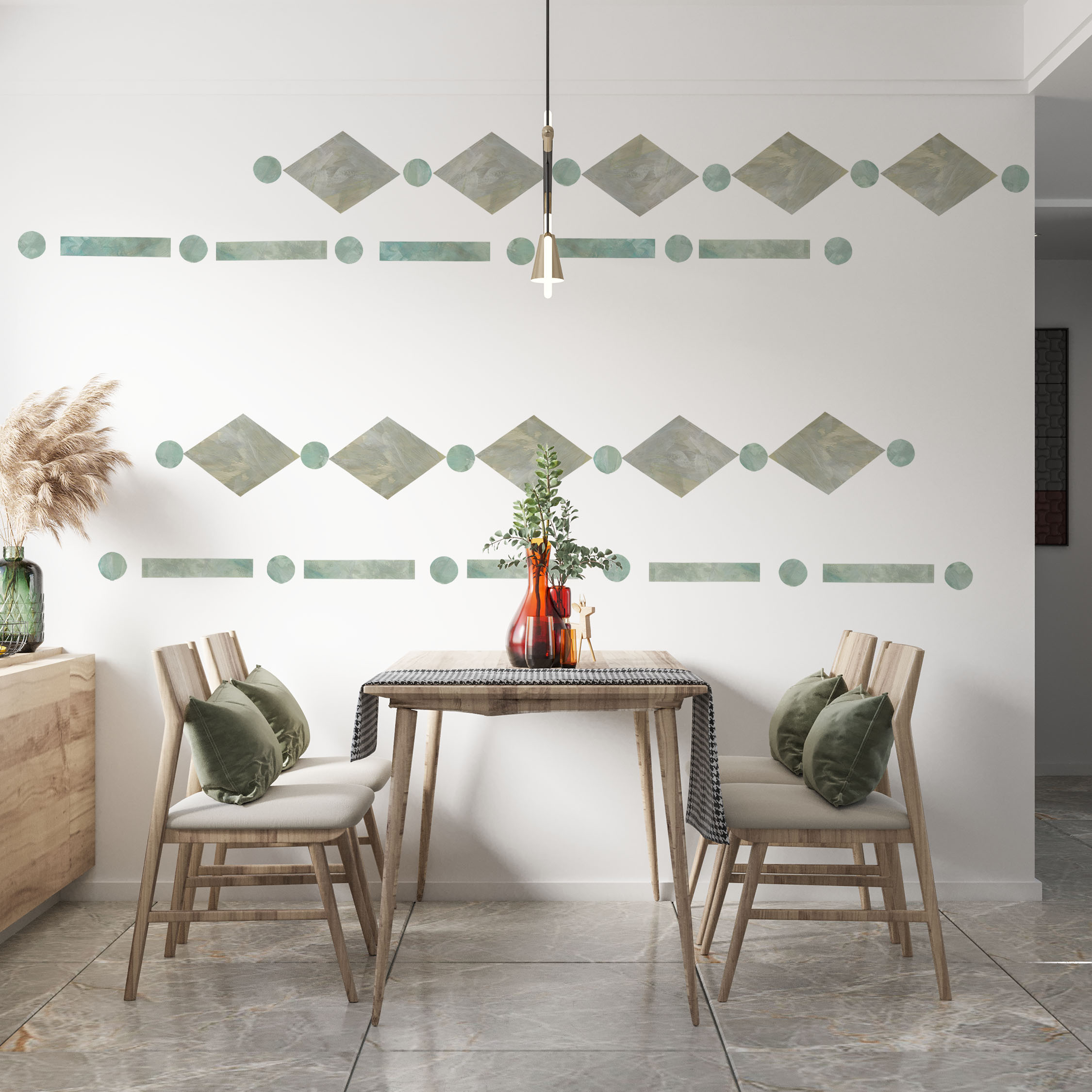 Tapet wall stickers fra Tonka Papers i spisestue
