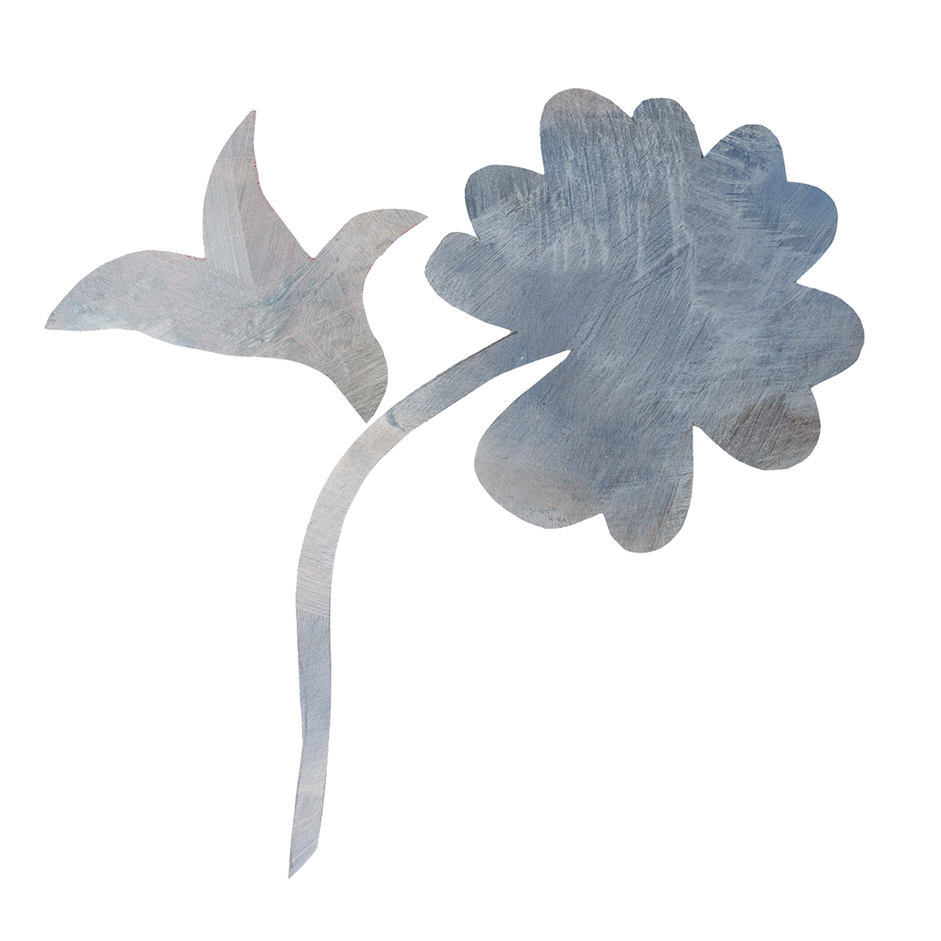 blå blomst selvklæbende vægdekoration fra Tonka Papers