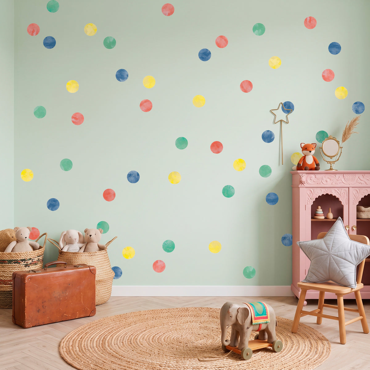 PASTEL PRIKKER cirkel wall stickers